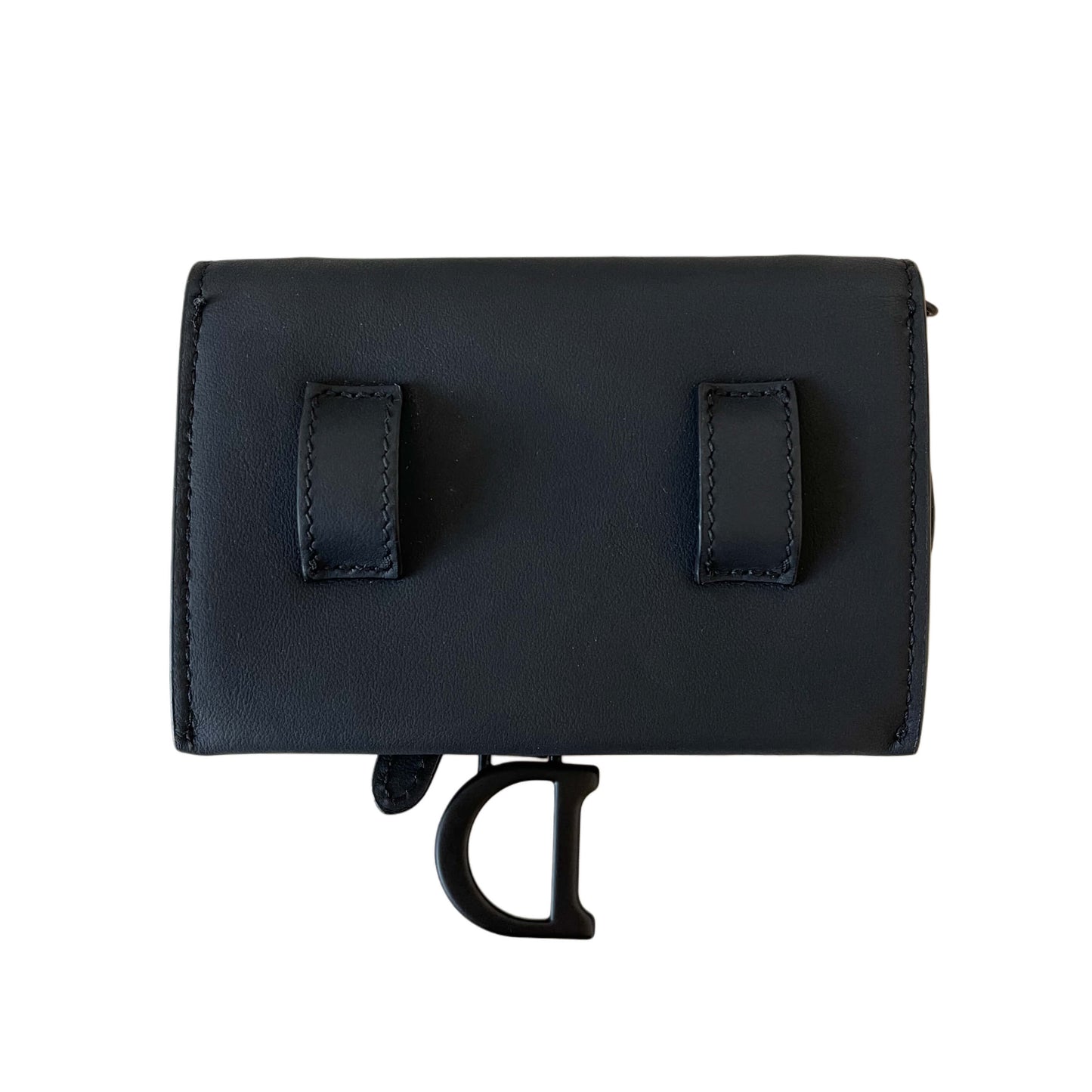 Dior Saddle Mini Wallet on Chain Schwarz