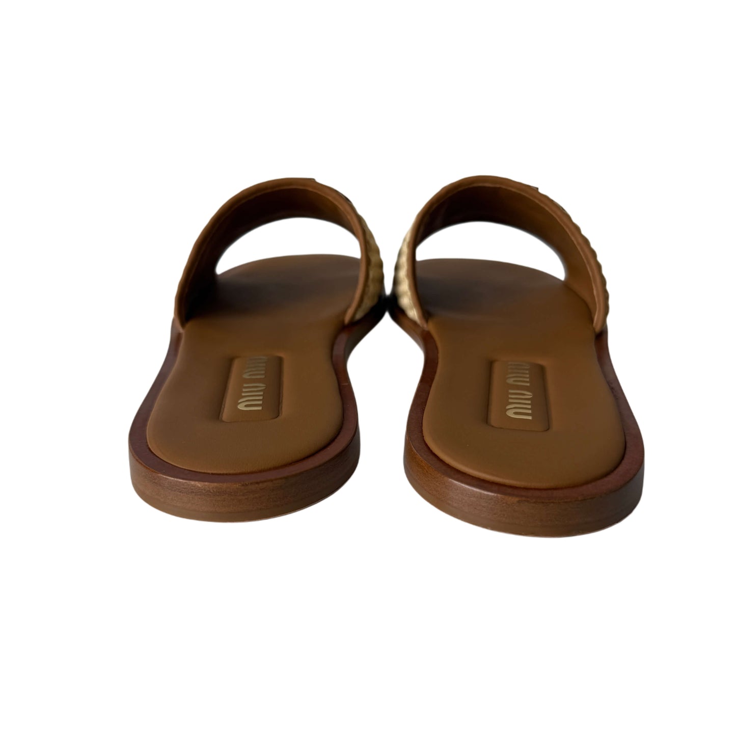 Miu Miu Raffia Logo Sandalen