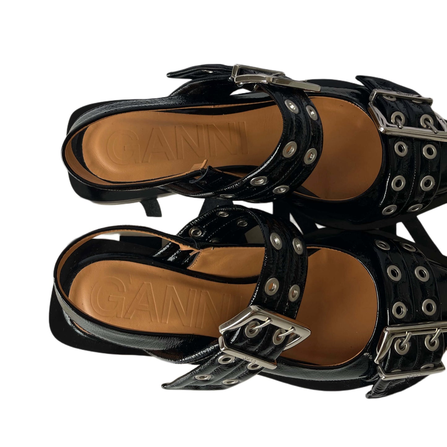 Ganni Buckle Ballerinas Black