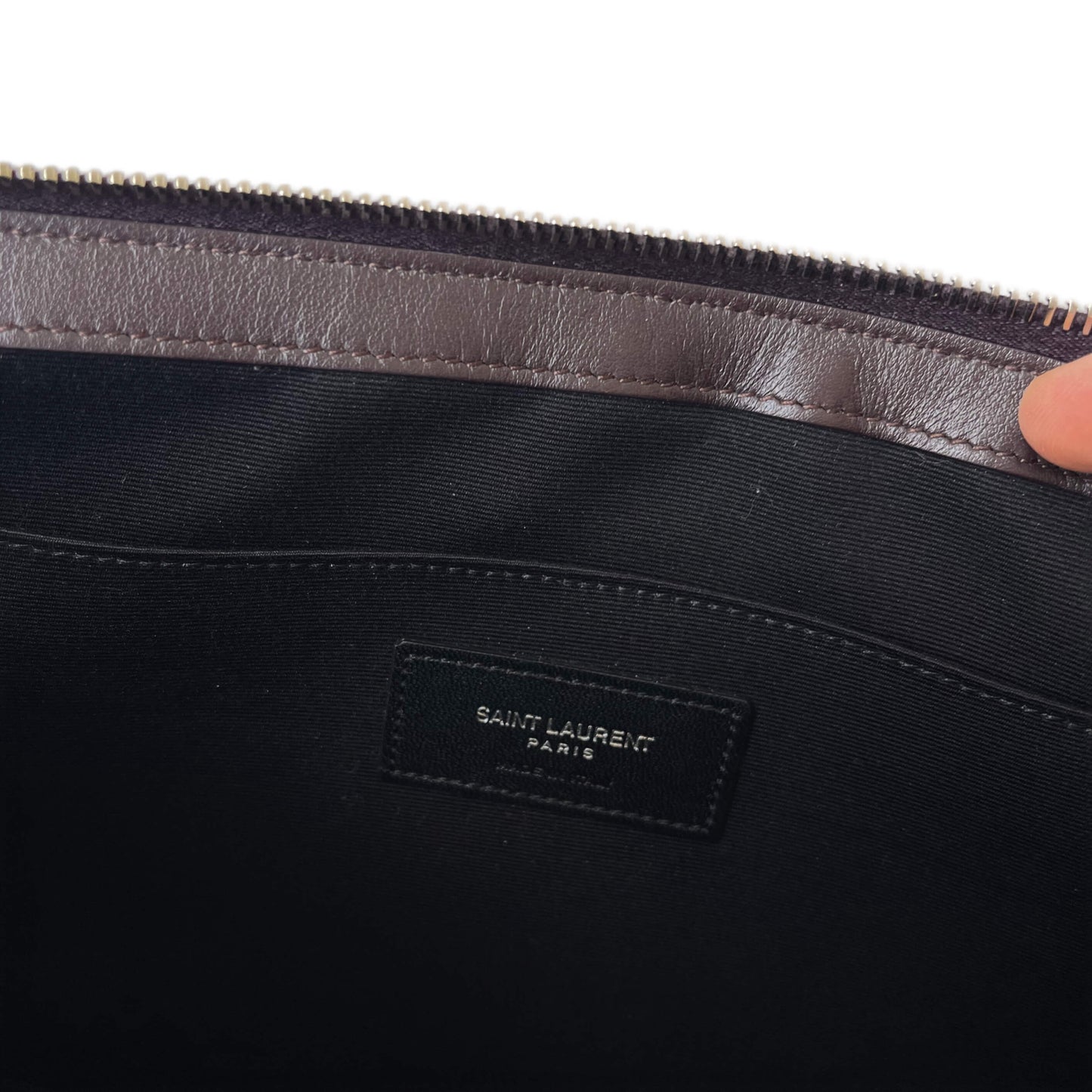 Saint Laurent Cassandre Matelassé Clutch Bordeaux