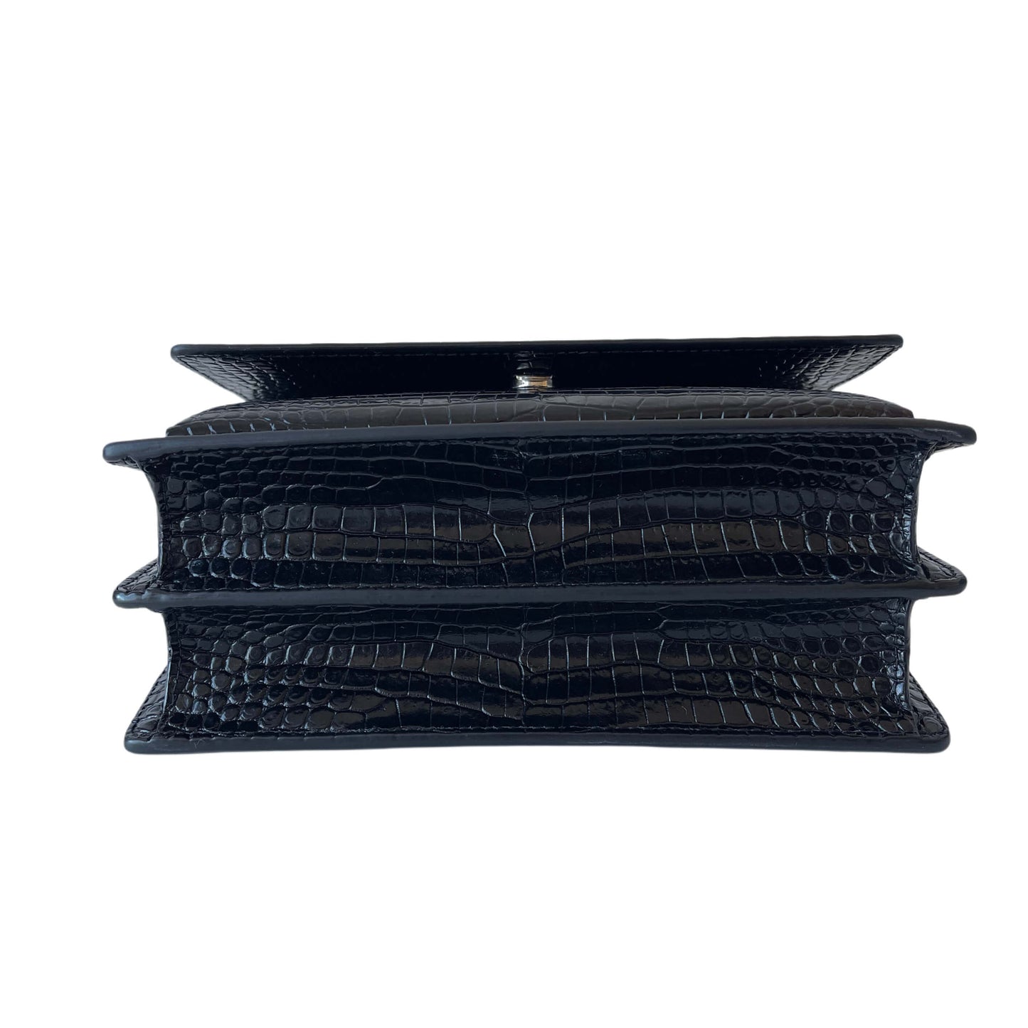 Saint Laurent Sunset Medium Schwarz Kroko