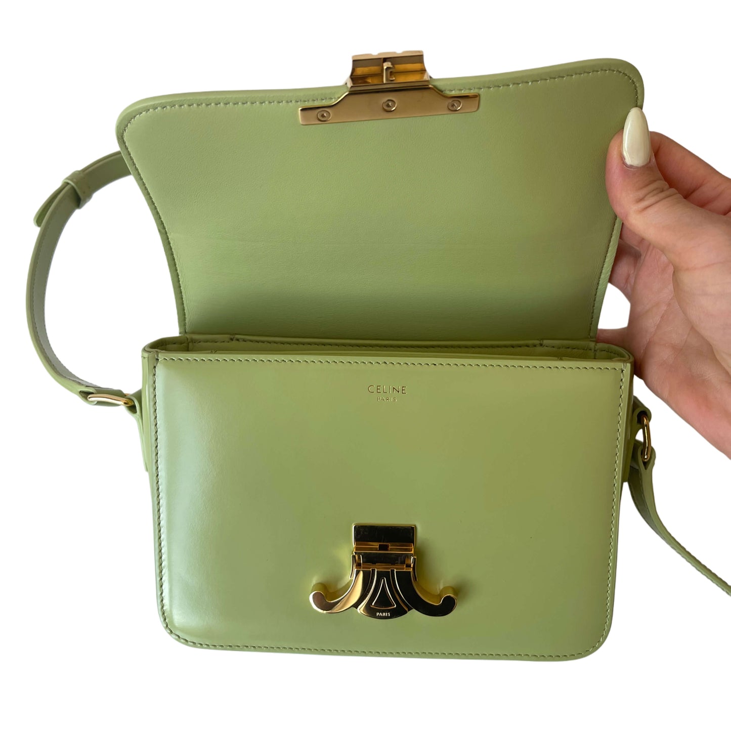 Celine Triomphe Teen Tasche Almond Green