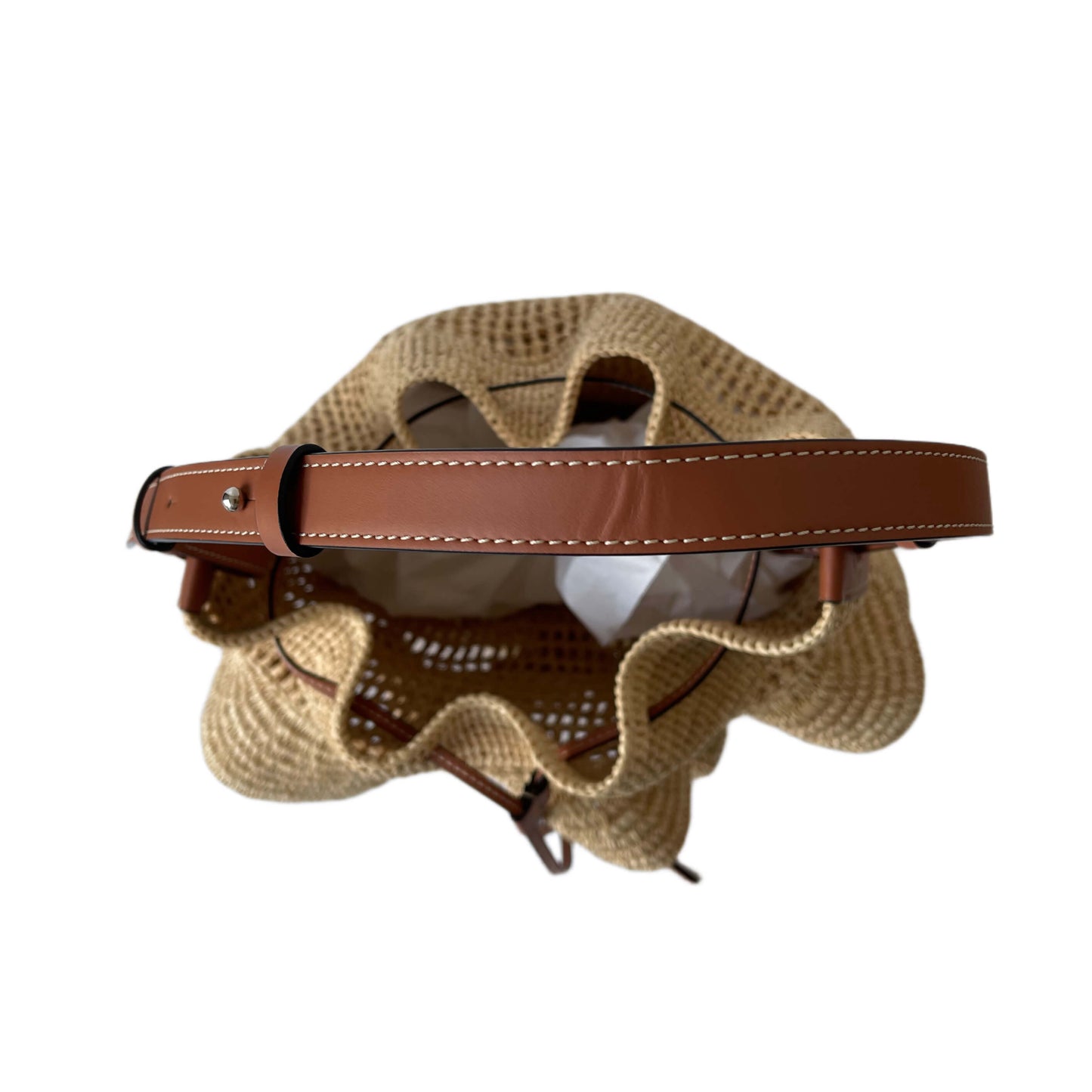 Loewe Balloon Raffia Bag with Ruffles