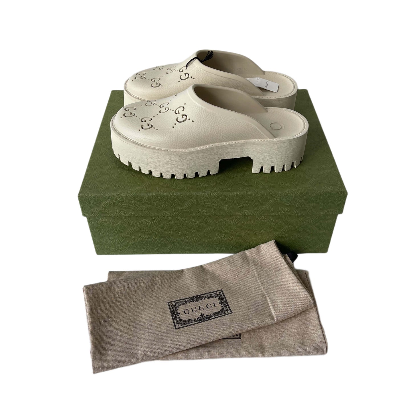 Gucci Platform Sandals in White Rubber