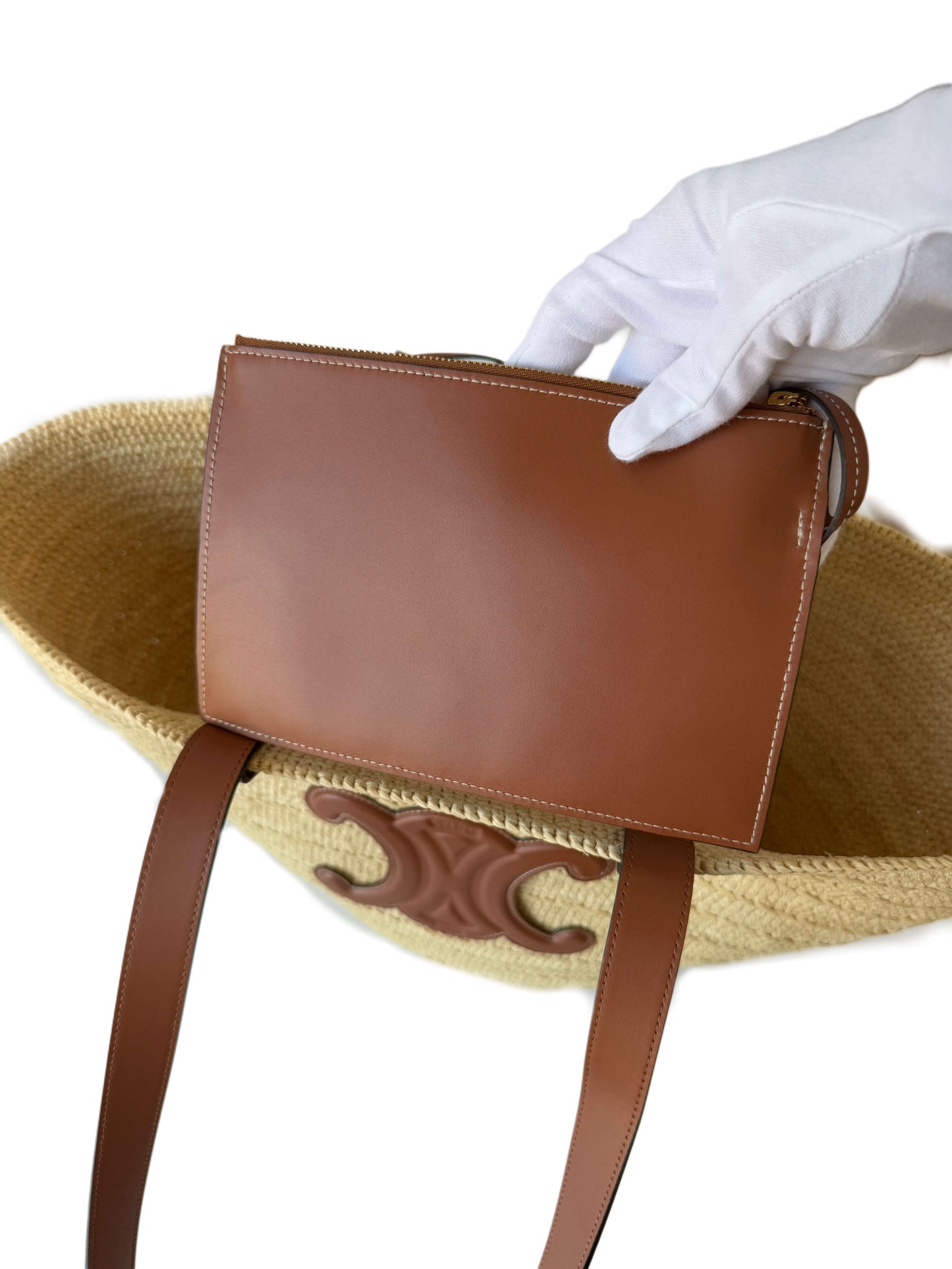 Sac panier Céline Triomphe Medium Tan