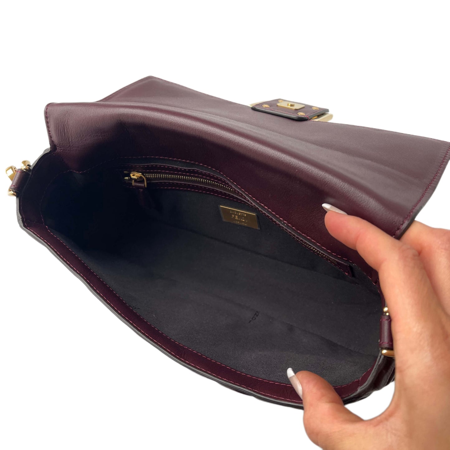 Fendi Baguette Tasche Bordeaux