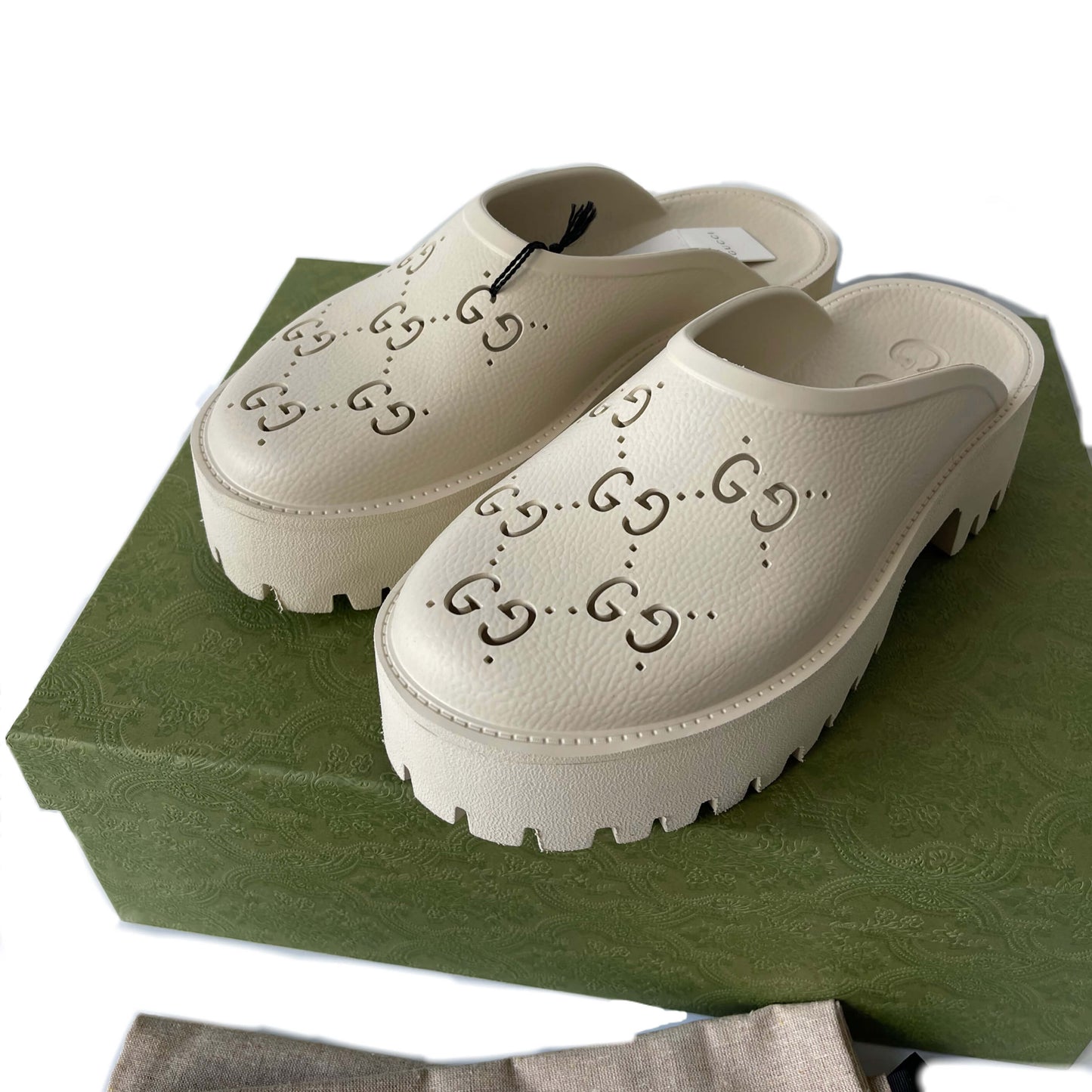 Gucci Platform Sandals in White Rubber