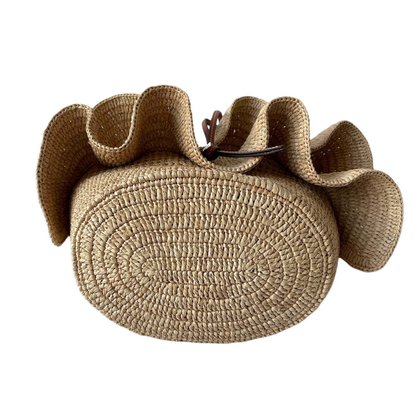 Loewe Balloon Raffia Bag with Ruffles