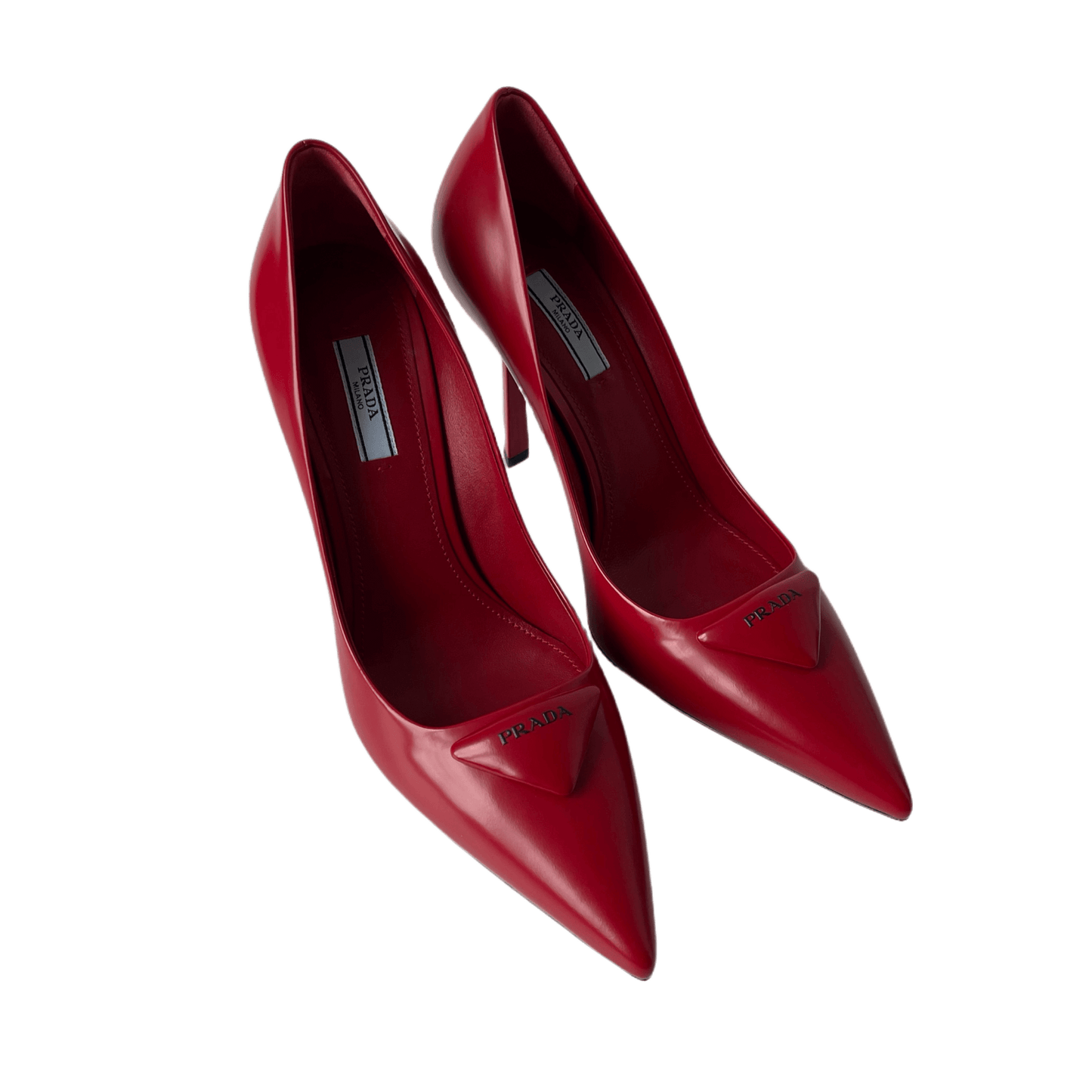 Prada Logo Pumps Red