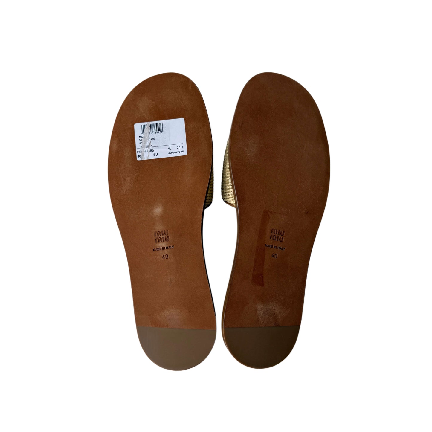 Miu Miu Raffia Logo Sandalen