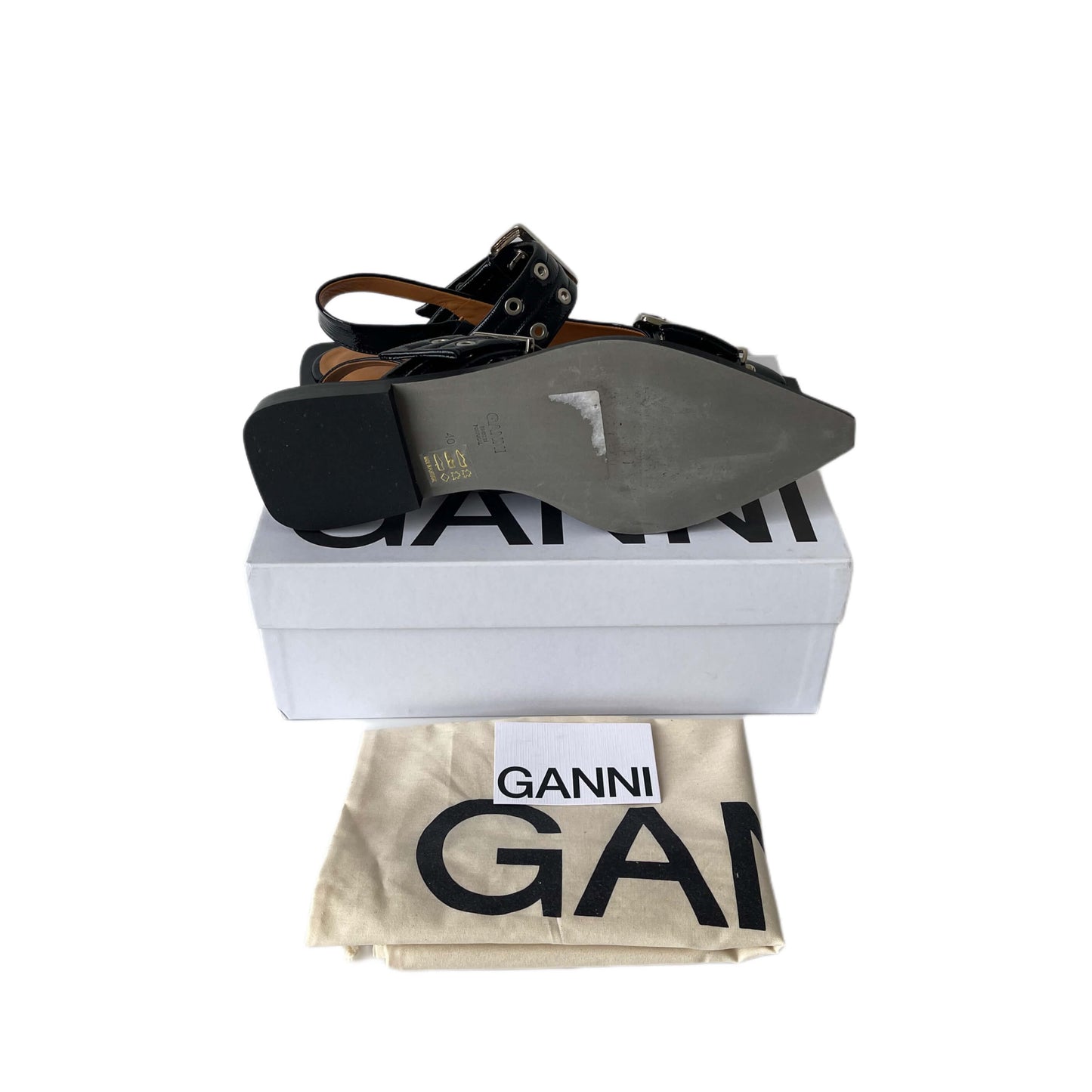 Ganni Buckle Ballerinas Black