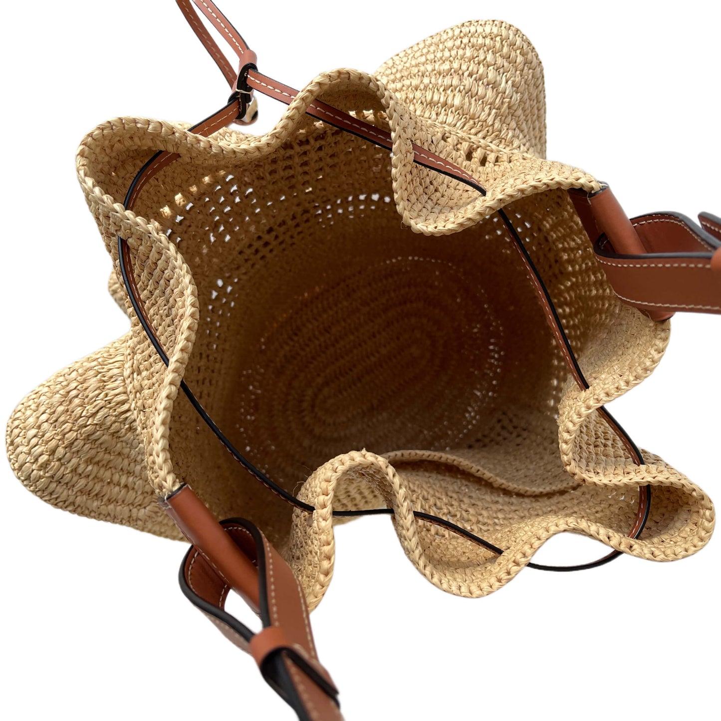 Loewe Balloon Raffia Bag with Ruffles