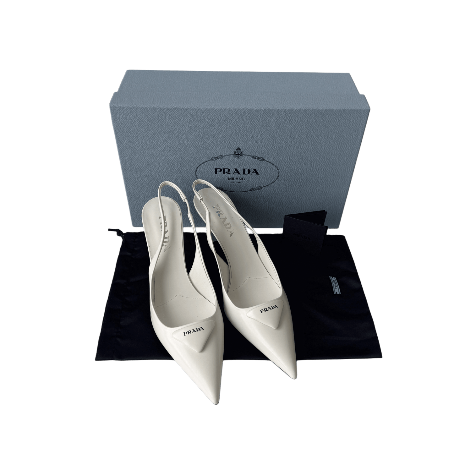 Prada Logo Slingbacks Weiß