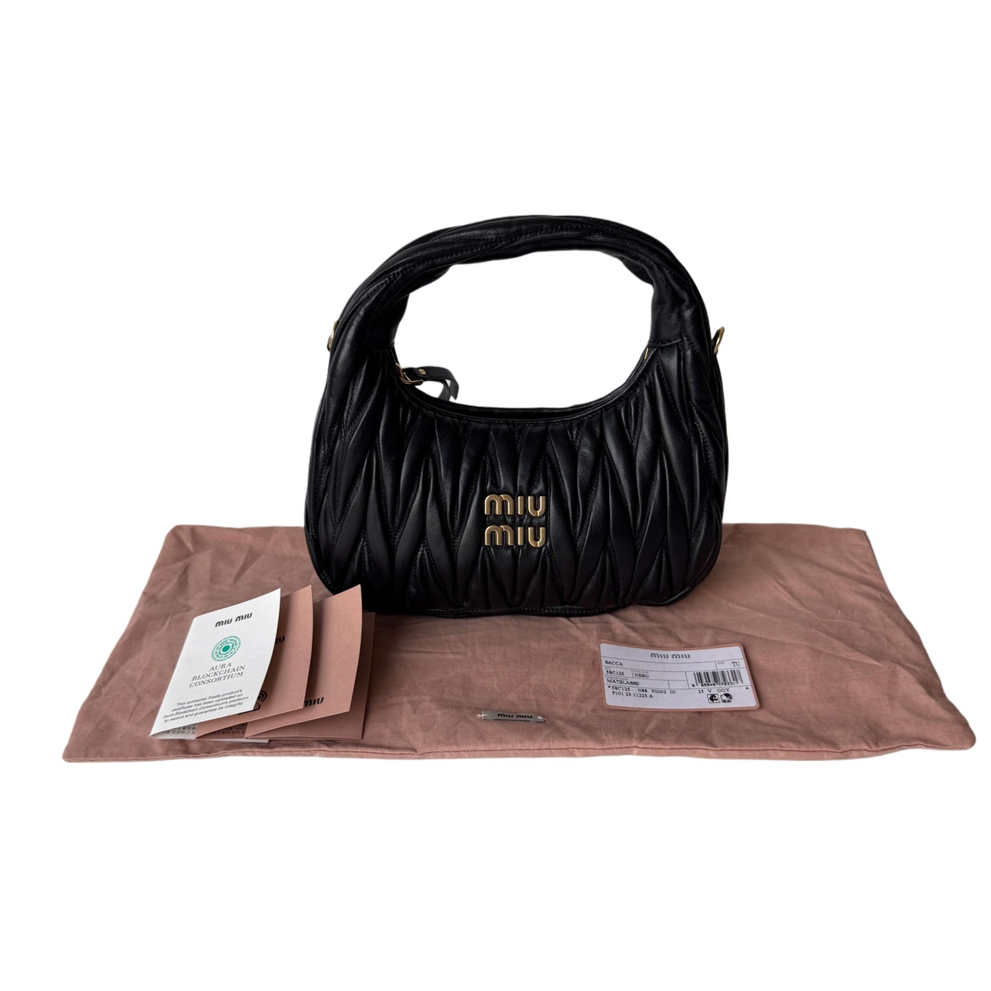 Miu Miu Wander Hobo Bag Small Schwarz