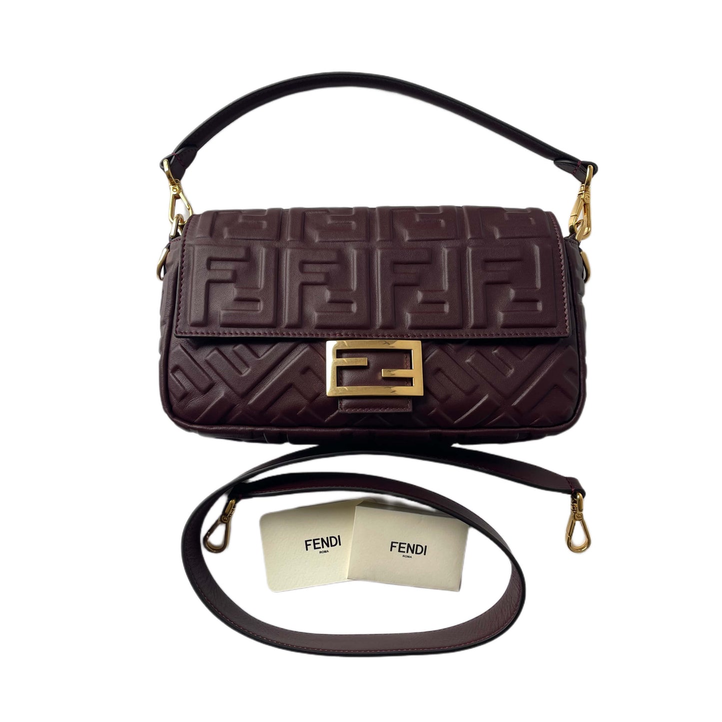 Fendi Baguette Tasche Bordeaux
