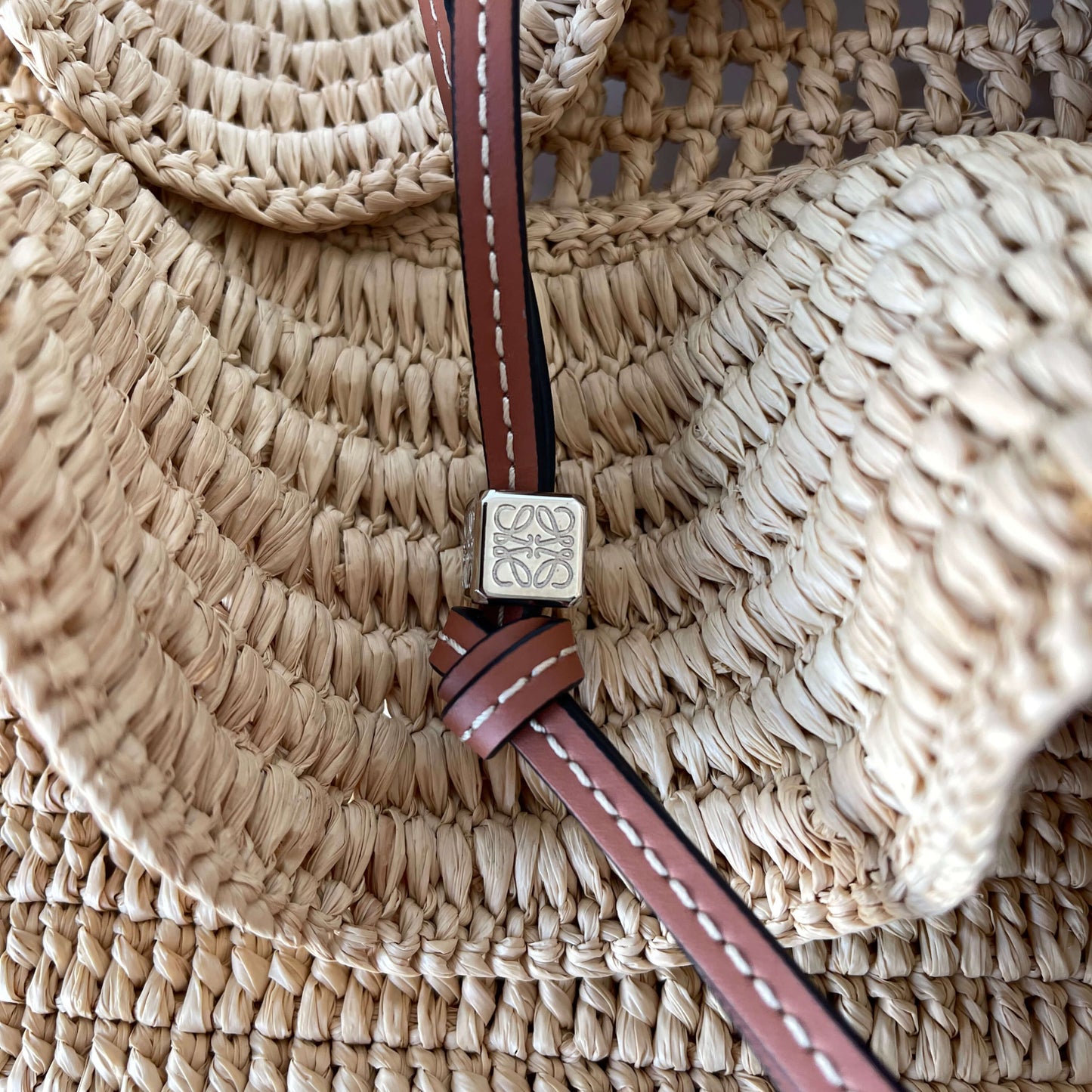 Loewe Balloon Raffia Bag with Ruffles