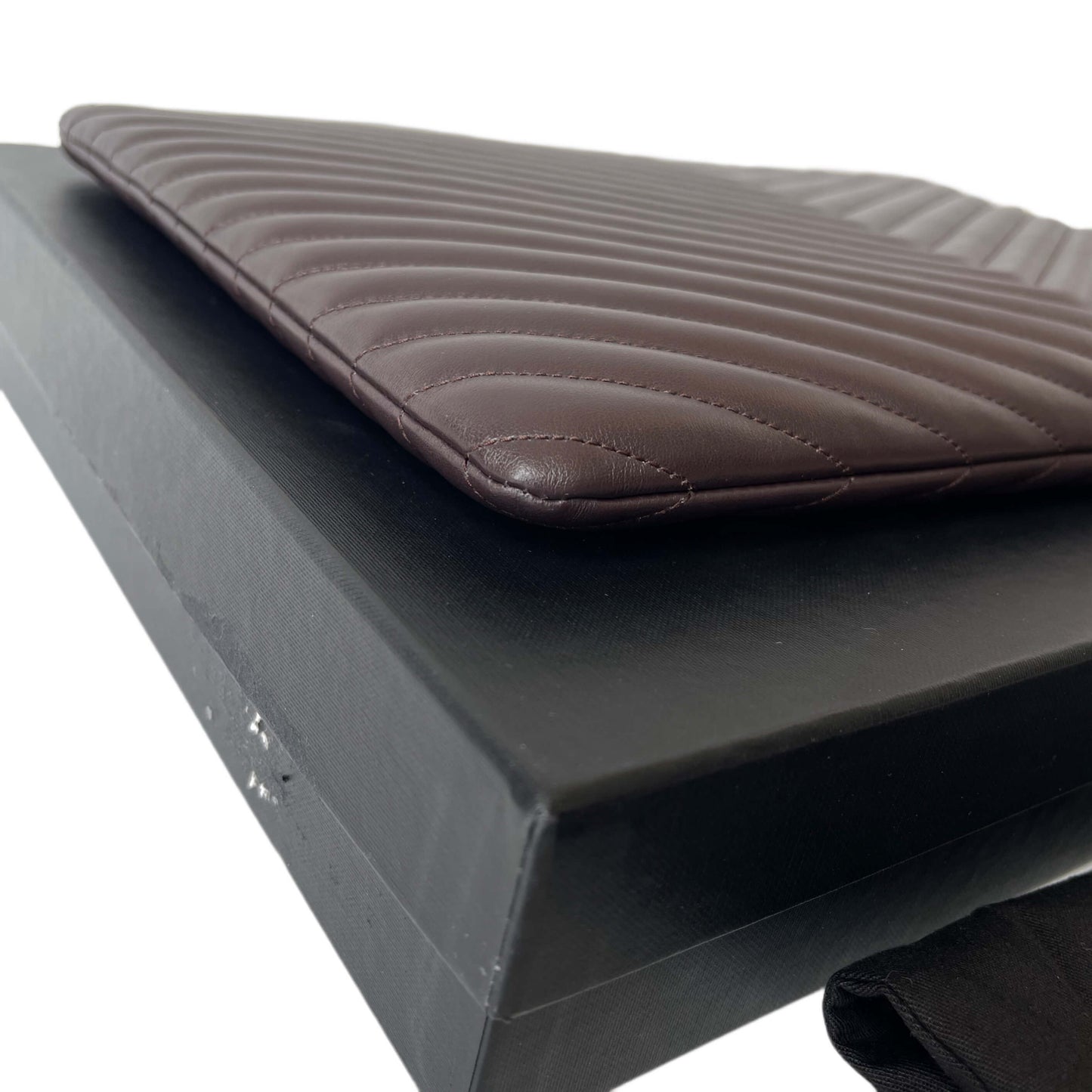 Saint Laurent Cassandre Matelassé Clutch Bordeaux
