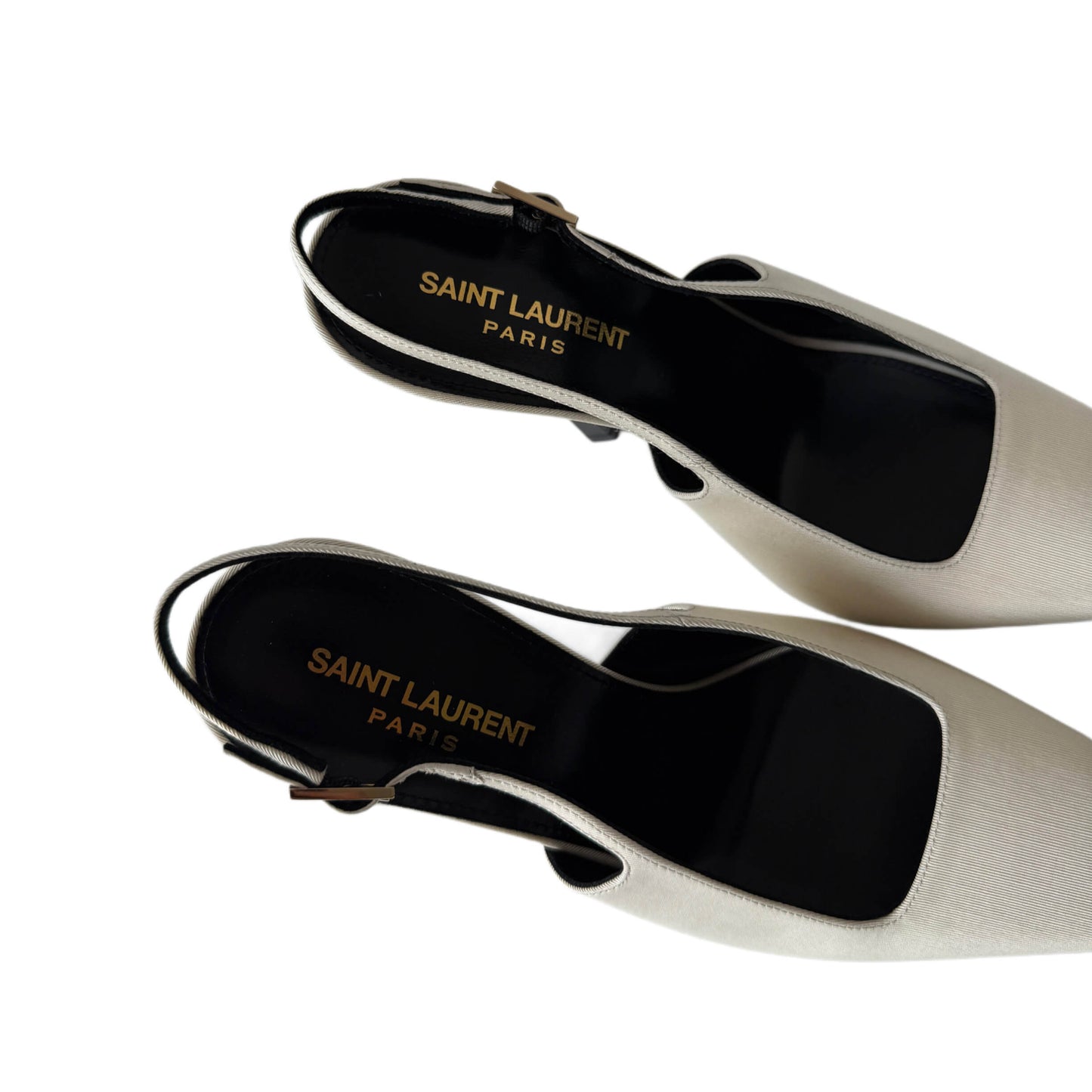 Saint Laurent Ines Slingback Pumps Ivory