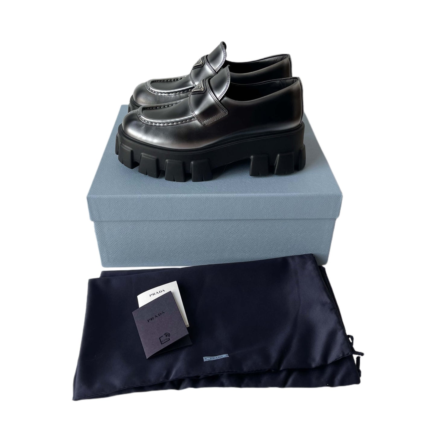 Prada Monolith Loafers Black