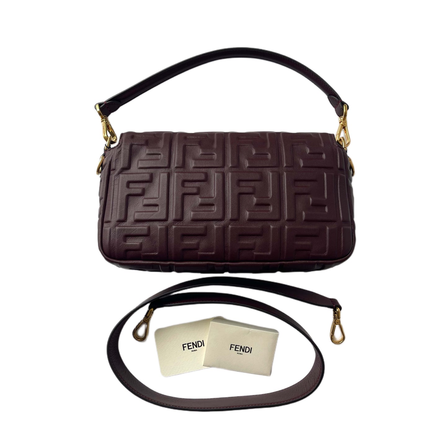 Fendi Baguette Tasche Bordeaux