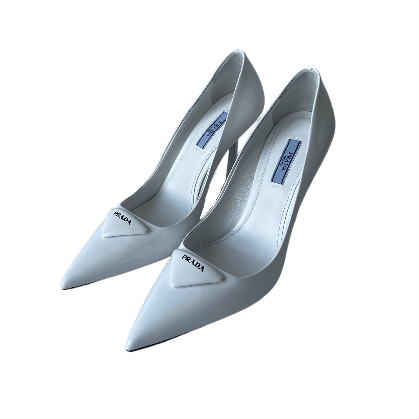 Prada Logo Pumps White