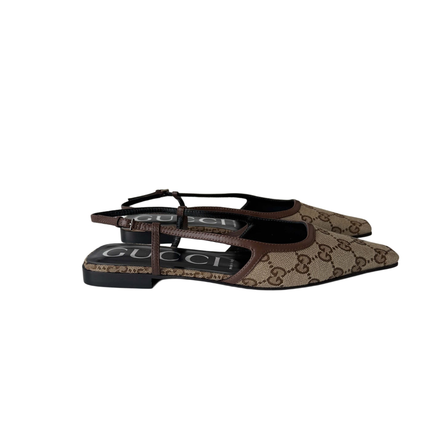 Gucci GG canvas slingback ballet flats
