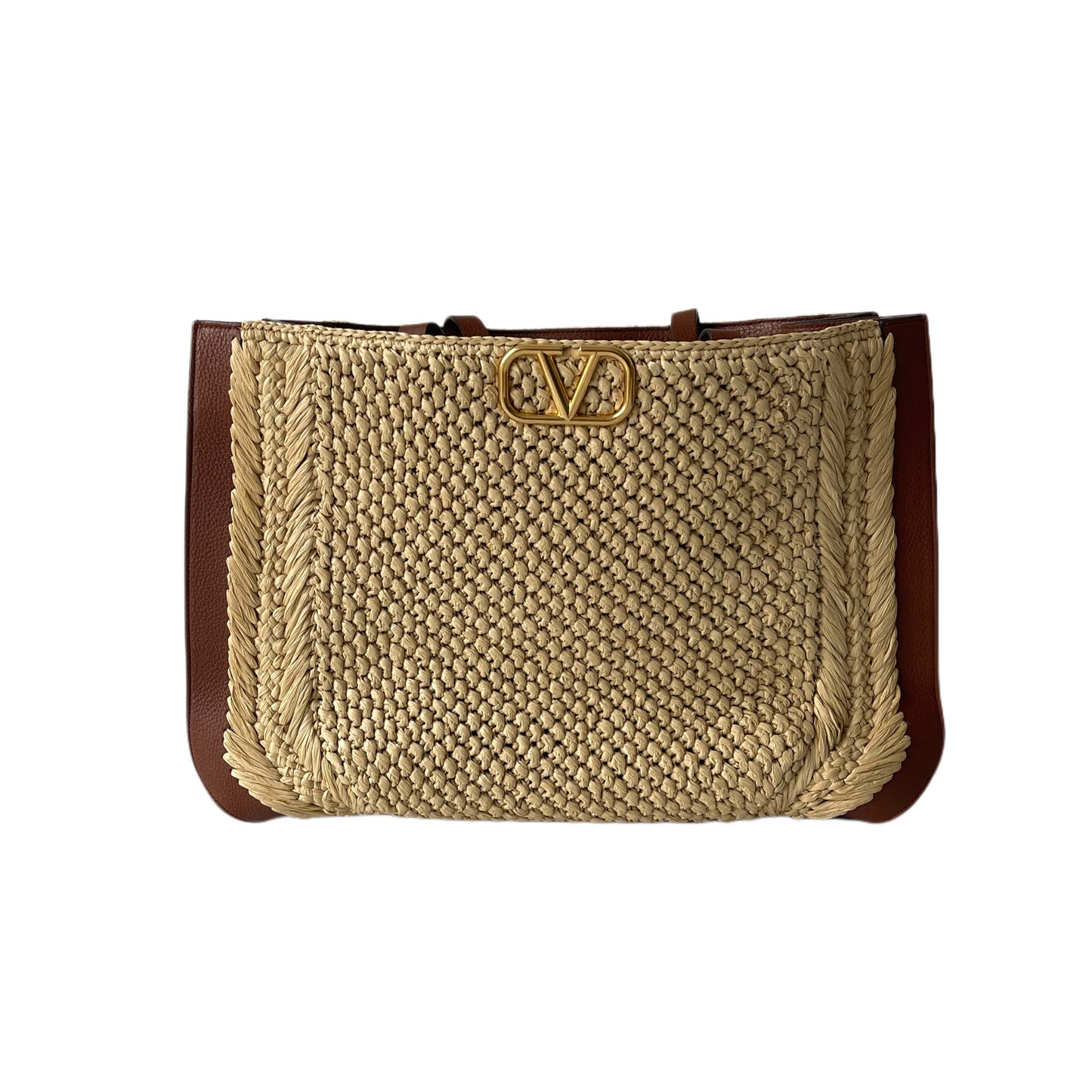 Valentino Garavani Raffia Tote Bag mit VLogo