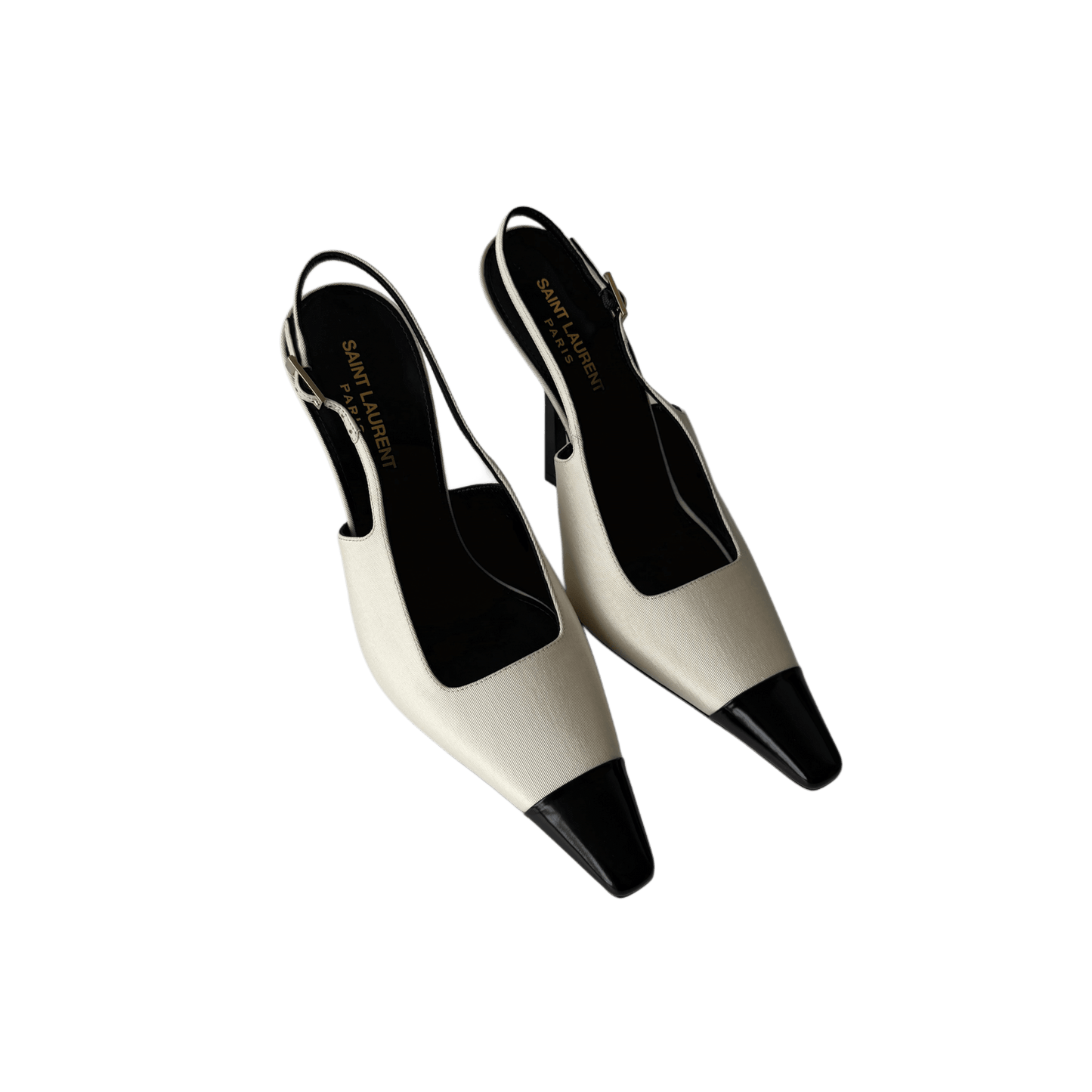 Saint Laurent Ines Slingback Pumps Ivory