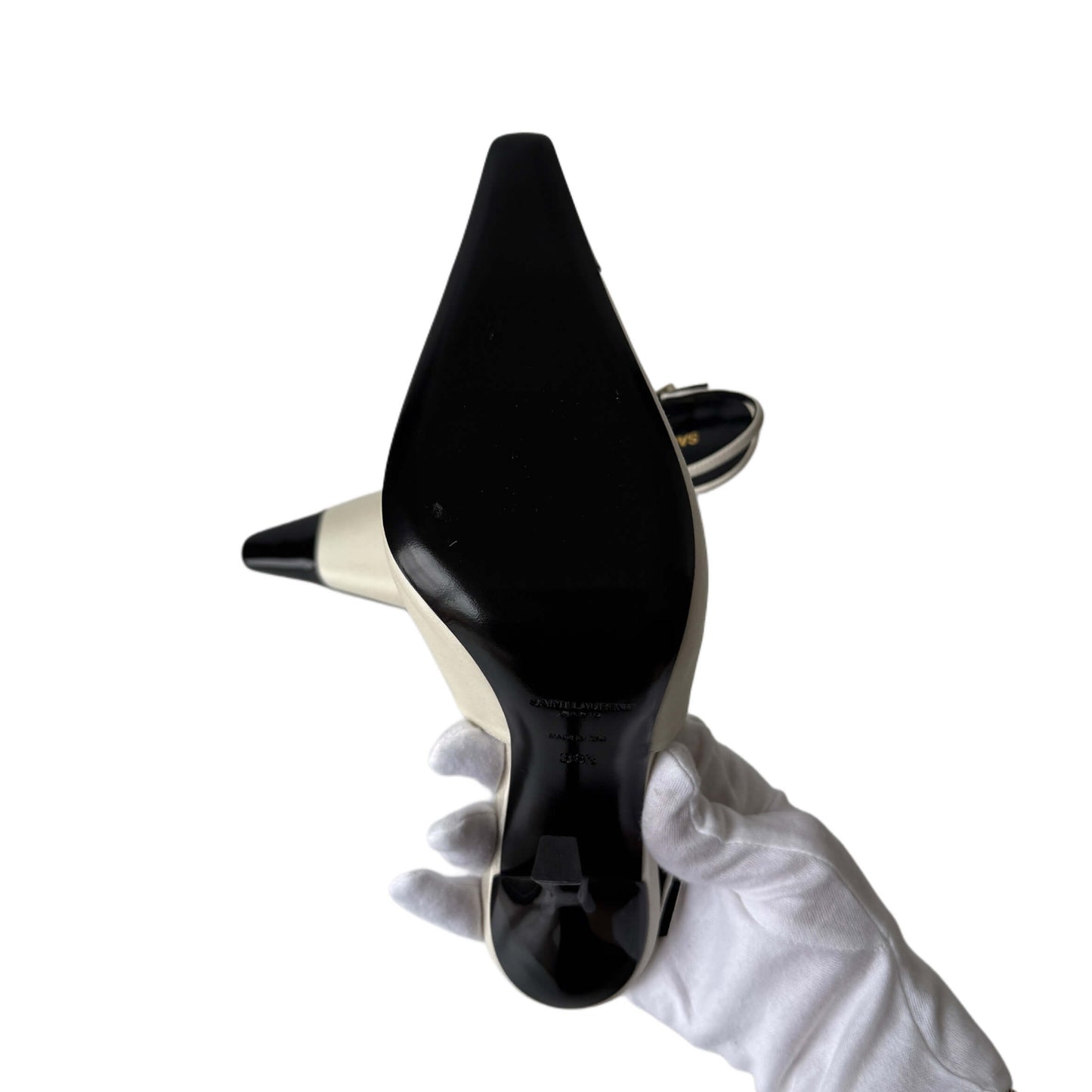 Saint Laurent Ines Slingback Pumps Ivory