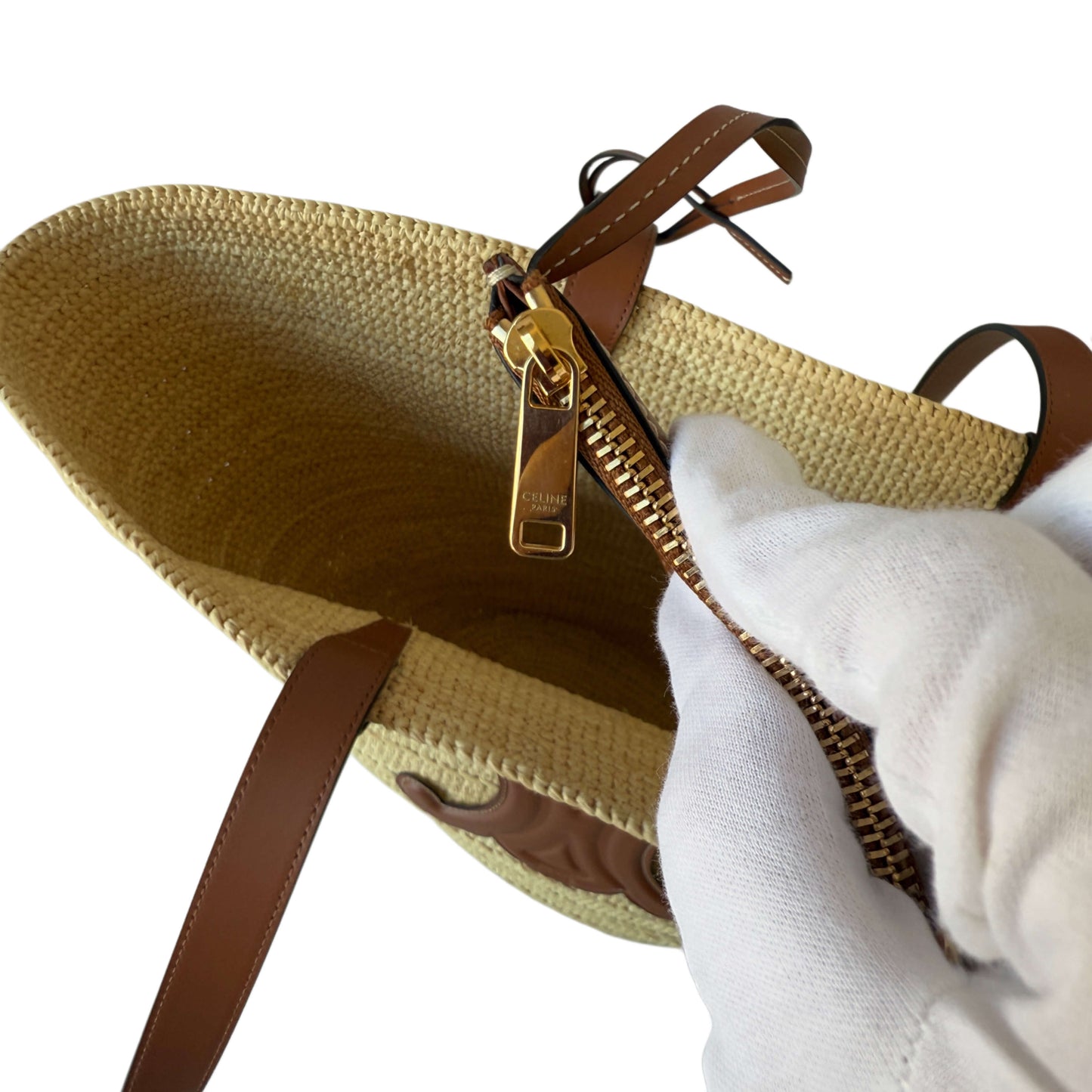 Sac panier Céline Triomphe Medium Tan
