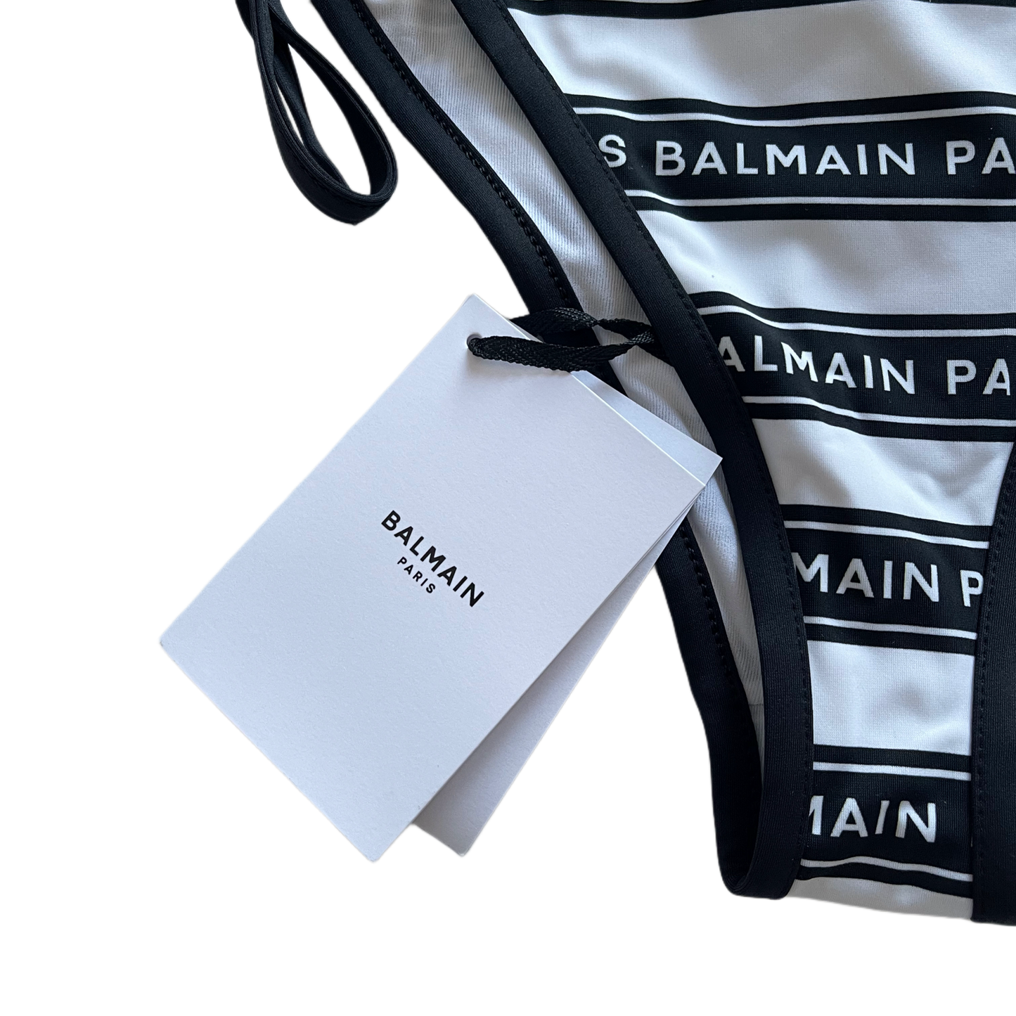 Balmain Logo Triangle Bikini Black