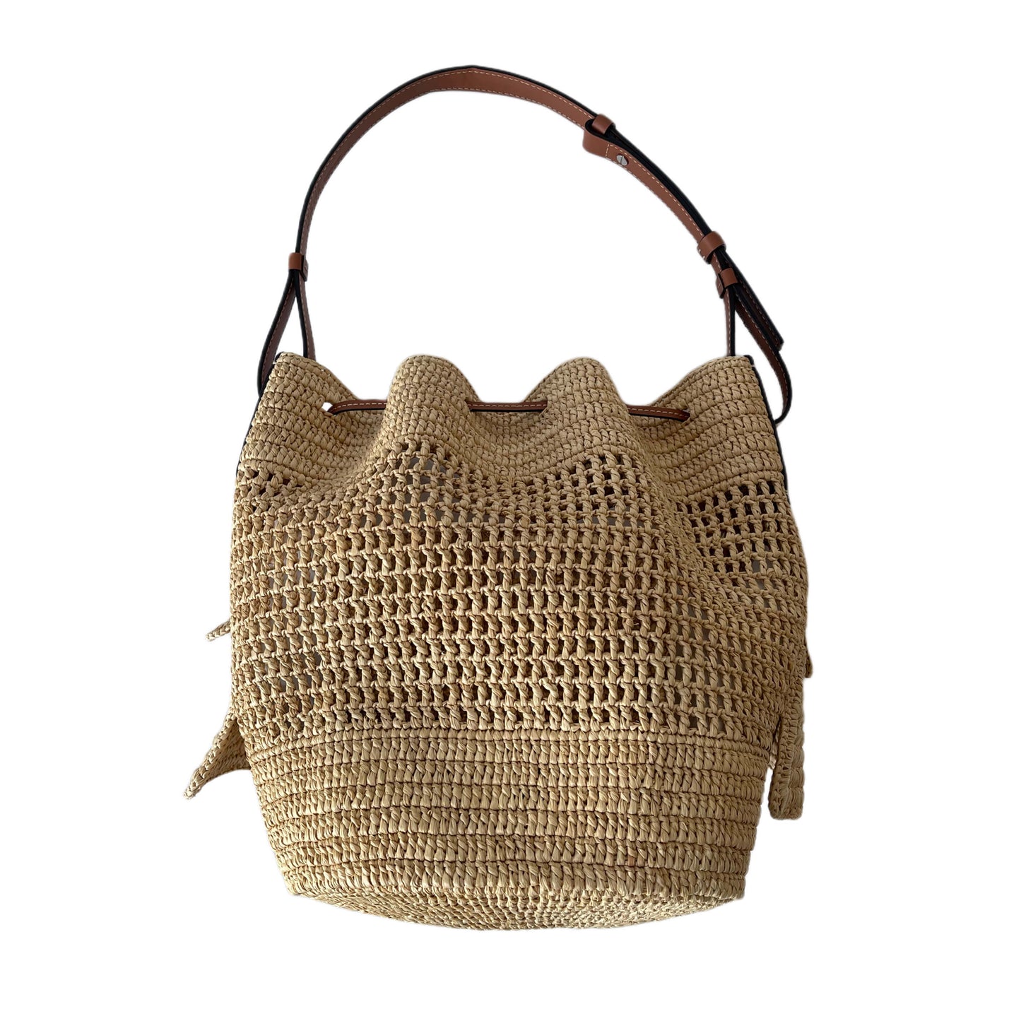 Loewe Balloon Raffia Bag with Ruffles