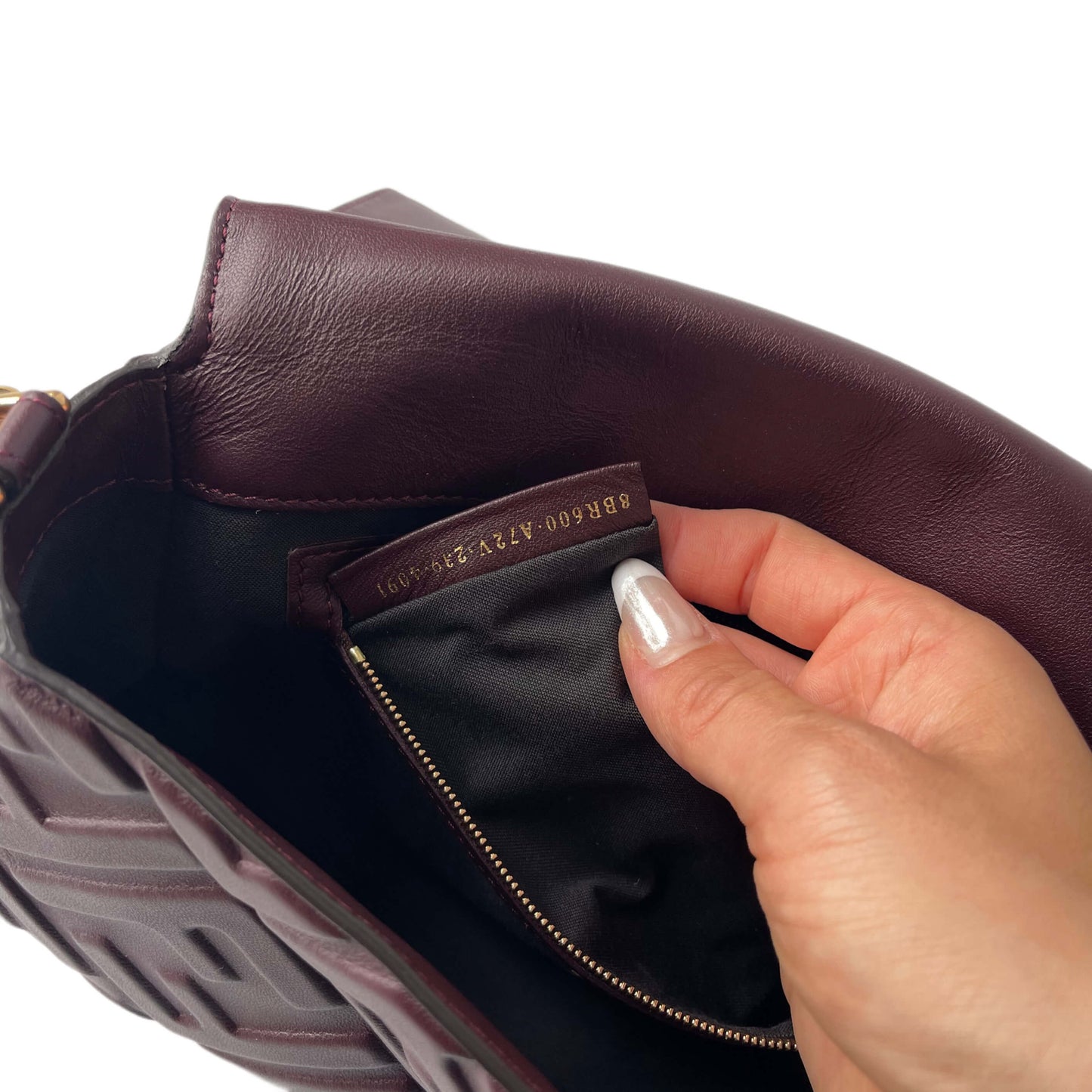 Fendi Baguette Tasche Bordeaux