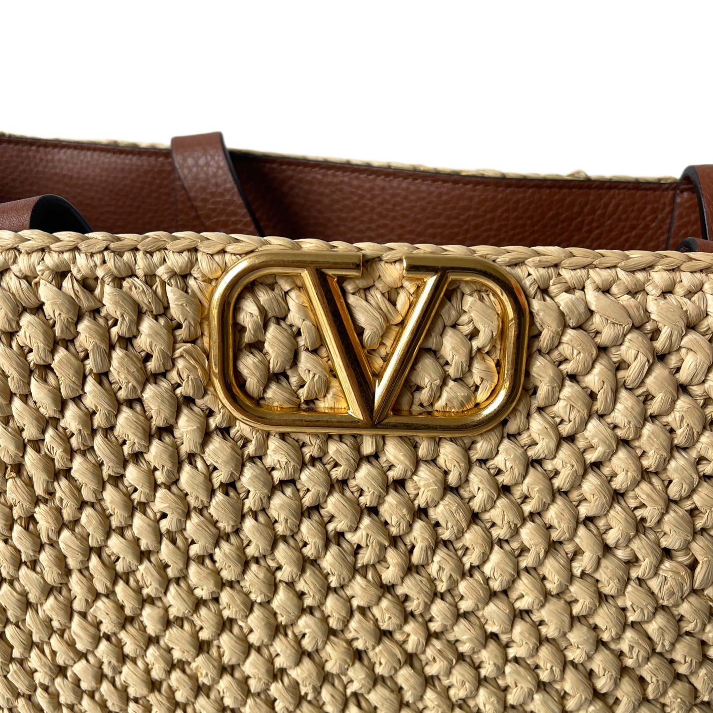 Valentino Garavani Raffia Tote Bag mit VLogo