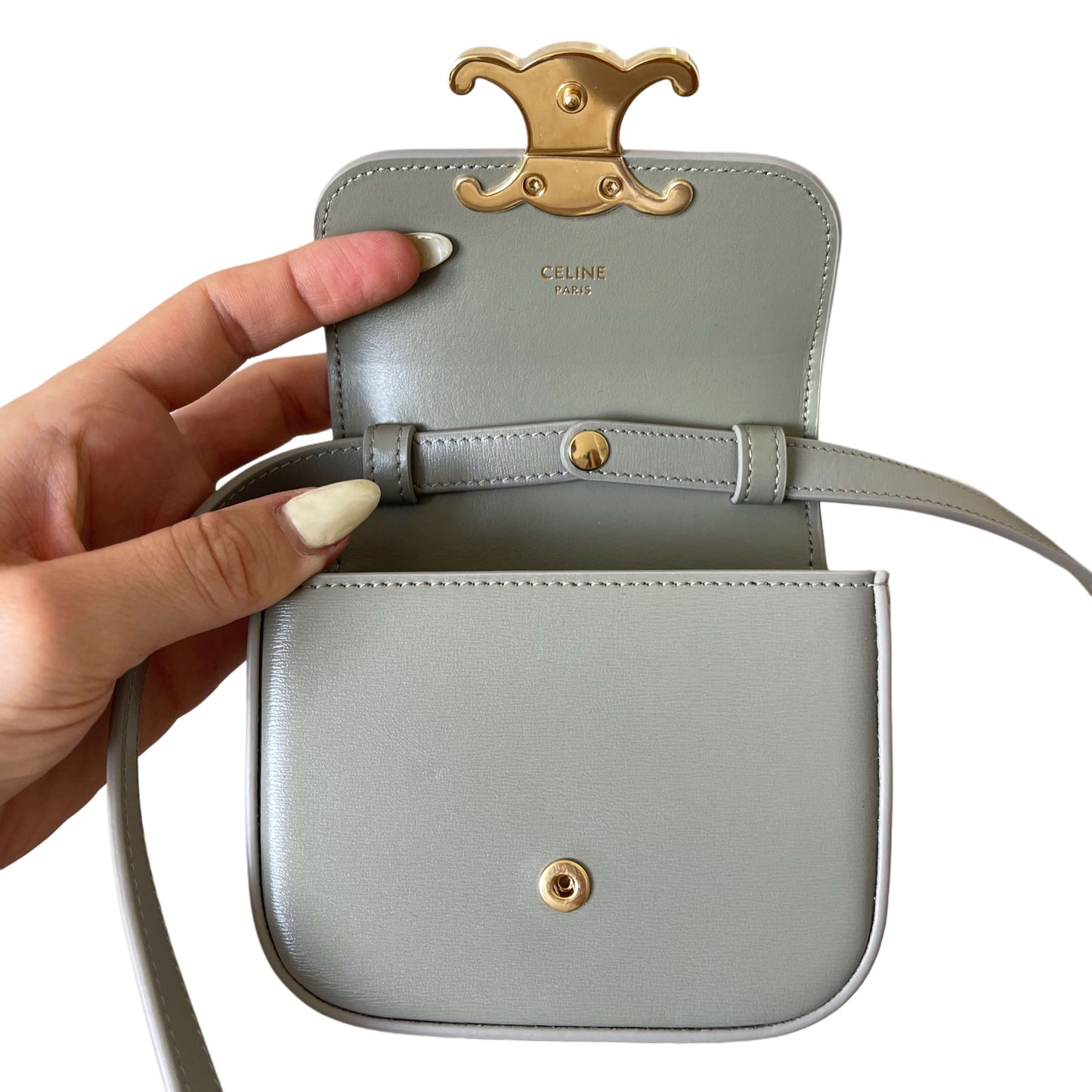 Celine Triomphe Claude Mini Tasche Green Clay