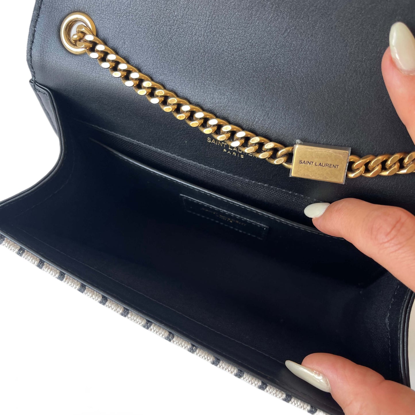 Saint Laurent Kate small Umhängetasche aus Canvas