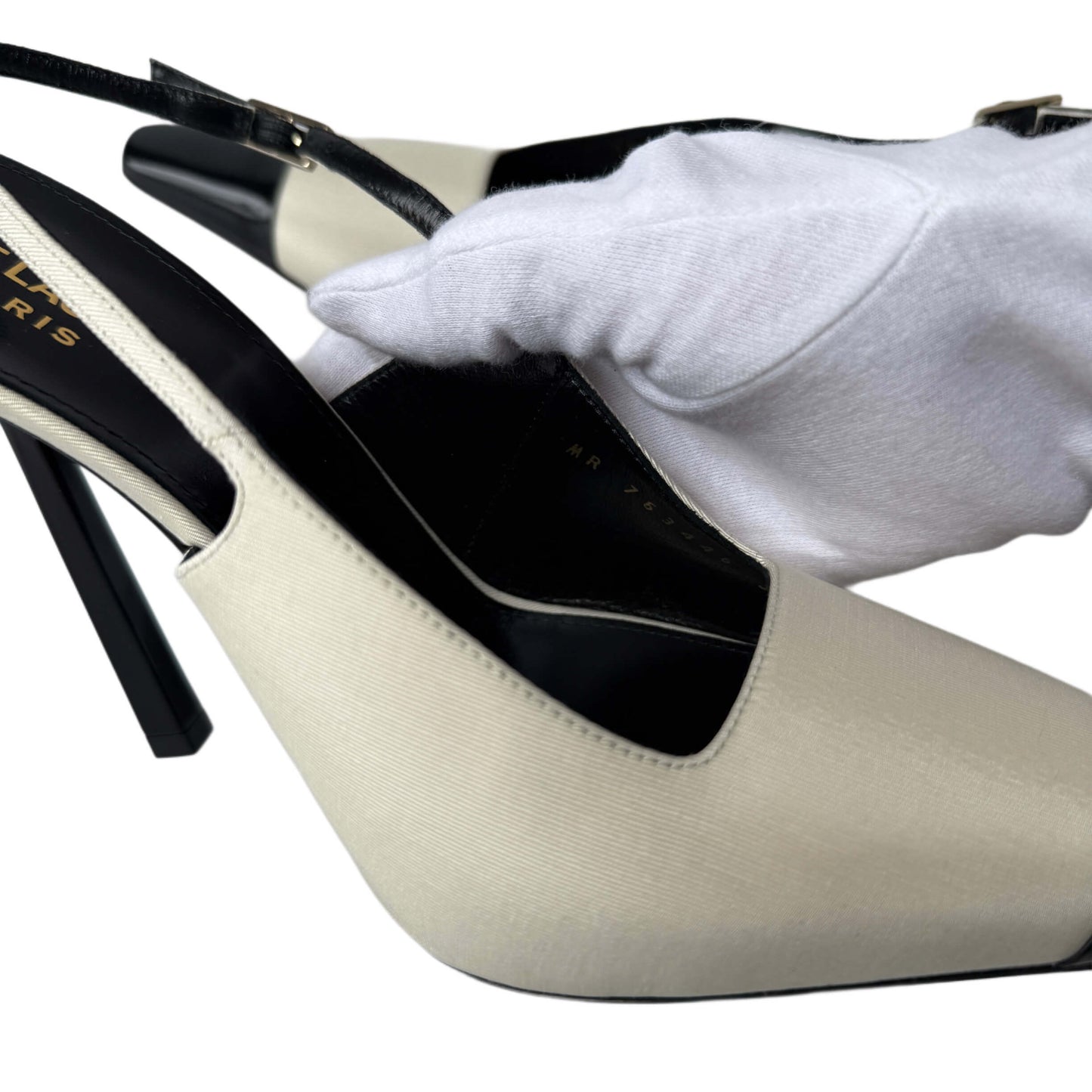Saint Laurent Ines Slingback Pumps Ivory