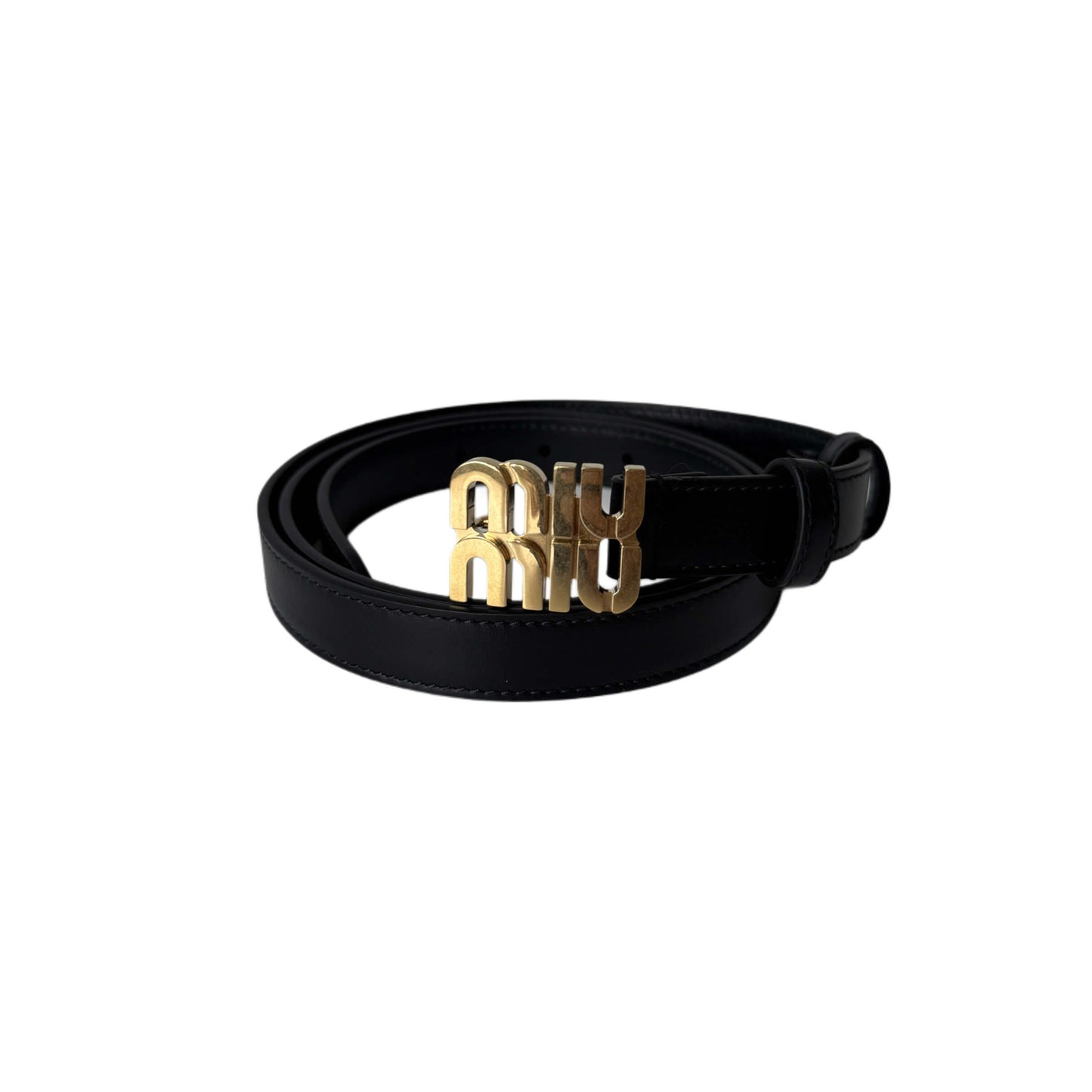 Miu Miu Logo Gürtel Schwarz 95