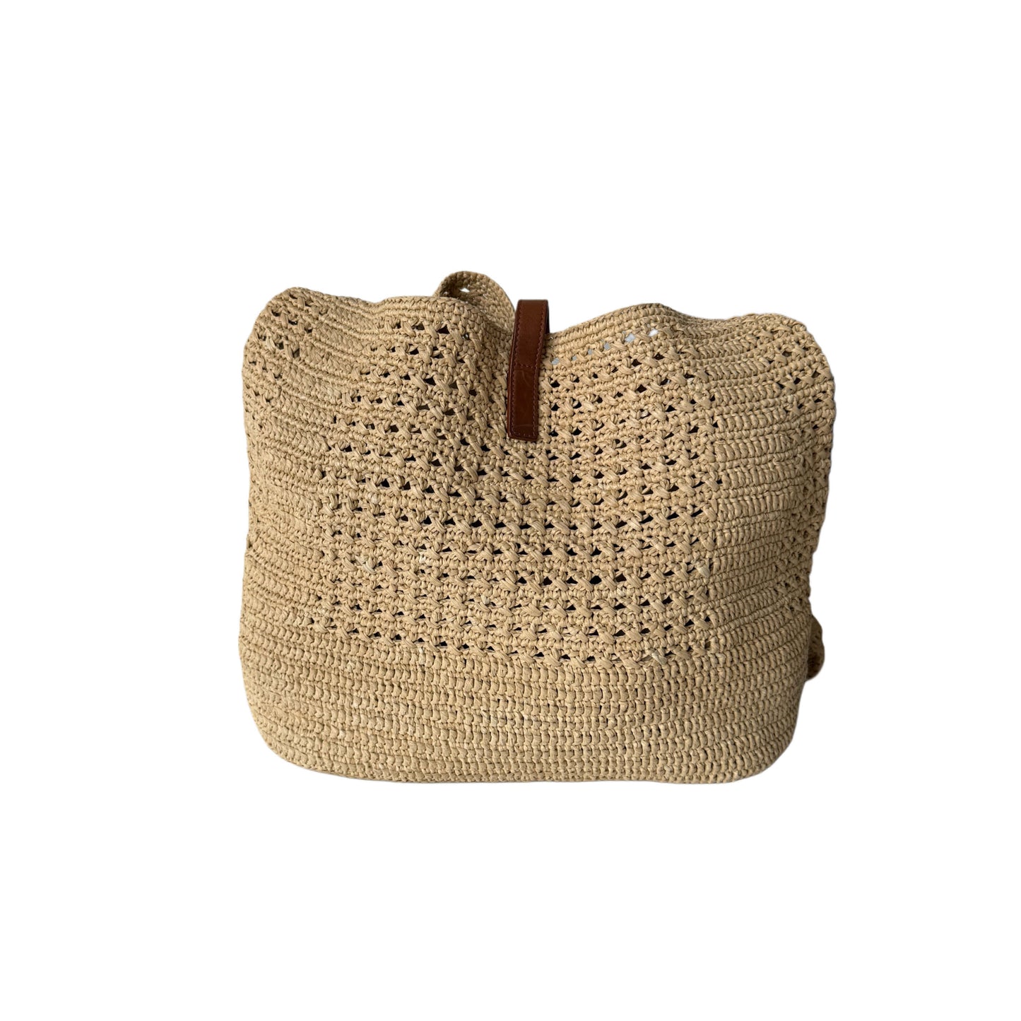 Saint Laurent Le 5 à 7 Raffia Bucket Bag Medium
