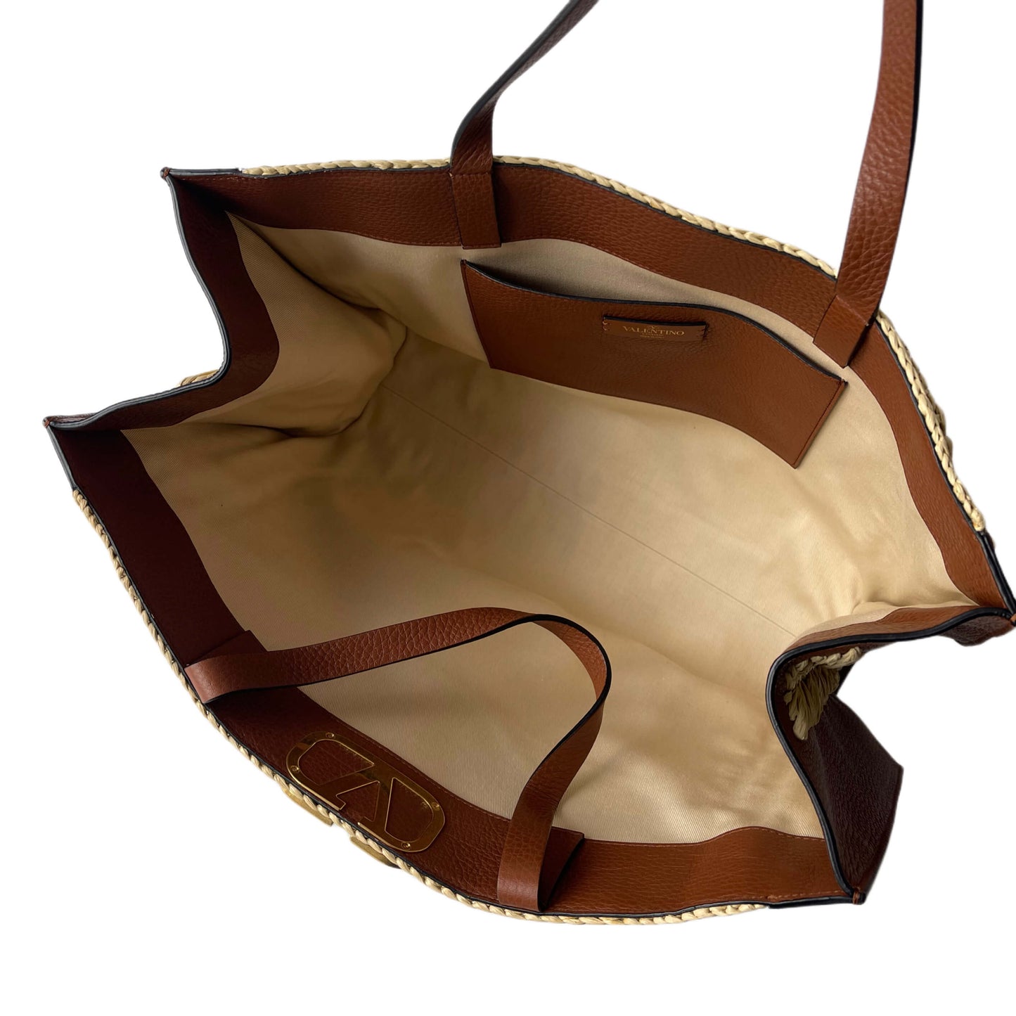 Valentino Garavani Raffia Tote Bag mit VLogo