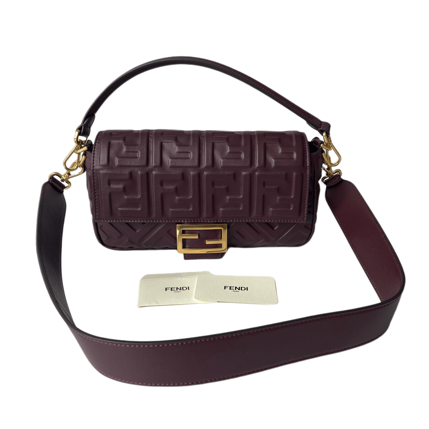 Fendi Baguette Tasche Bordeaux