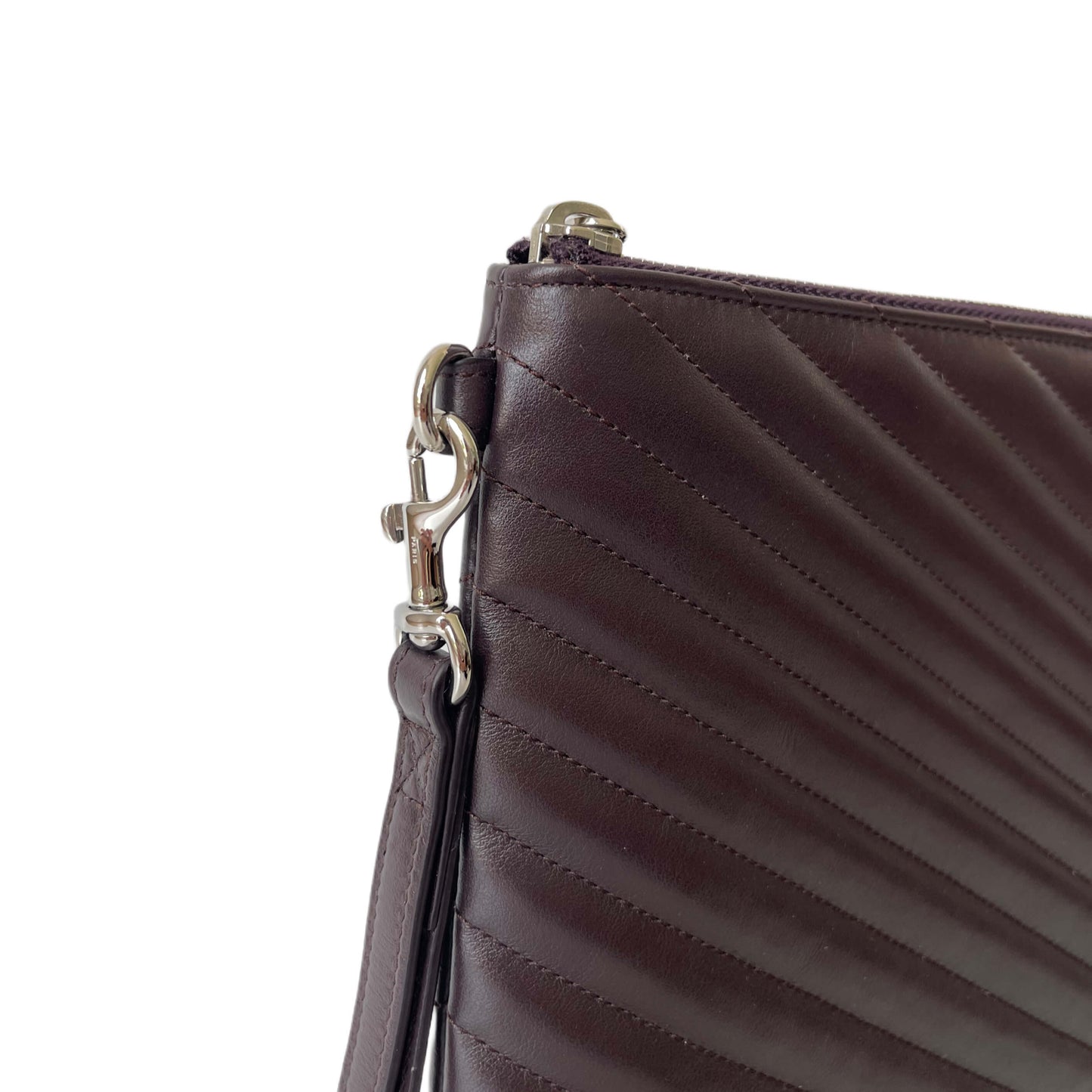 Saint Laurent Cassandre Matelassé Clutch Bordeaux