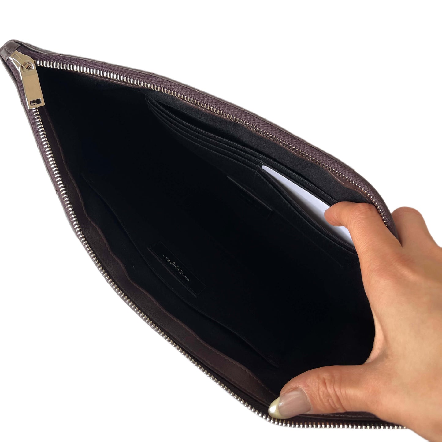 Saint Laurent Cassandre Matelassé Clutch Bordeaux