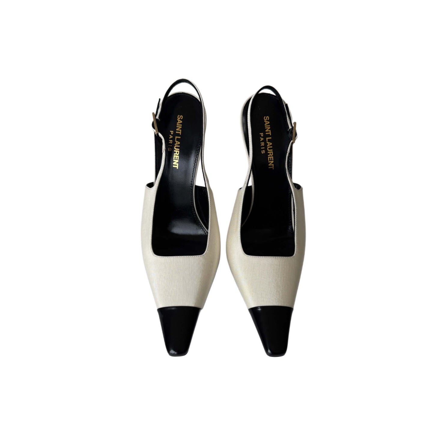 Saint Laurent Ines Slingback Pumps Ivory