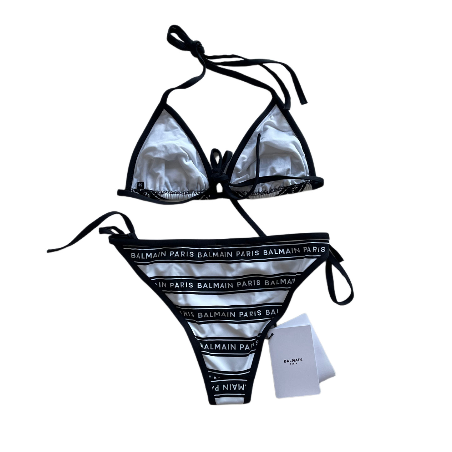 Balmain Logo Triangle Bikini Black