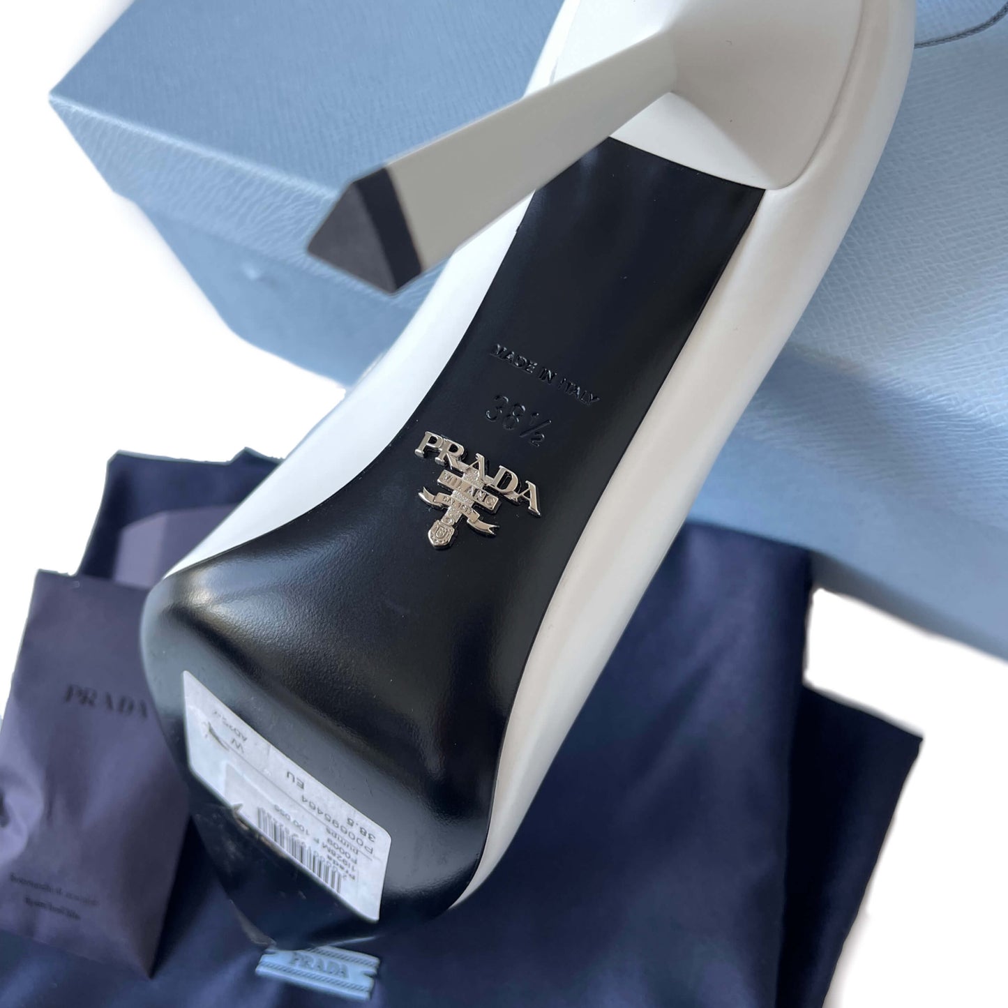 Prada Logo Pumps White