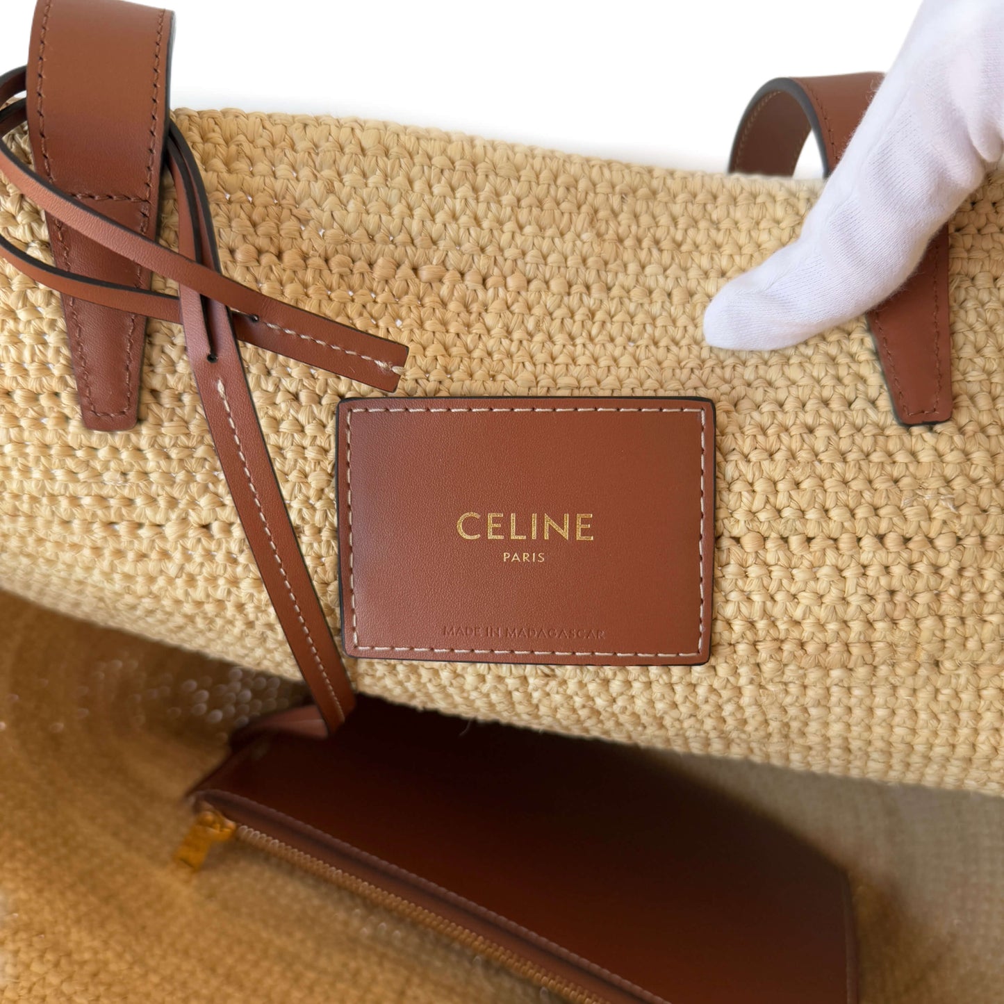 Sac panier Céline Triomphe Medium Tan
