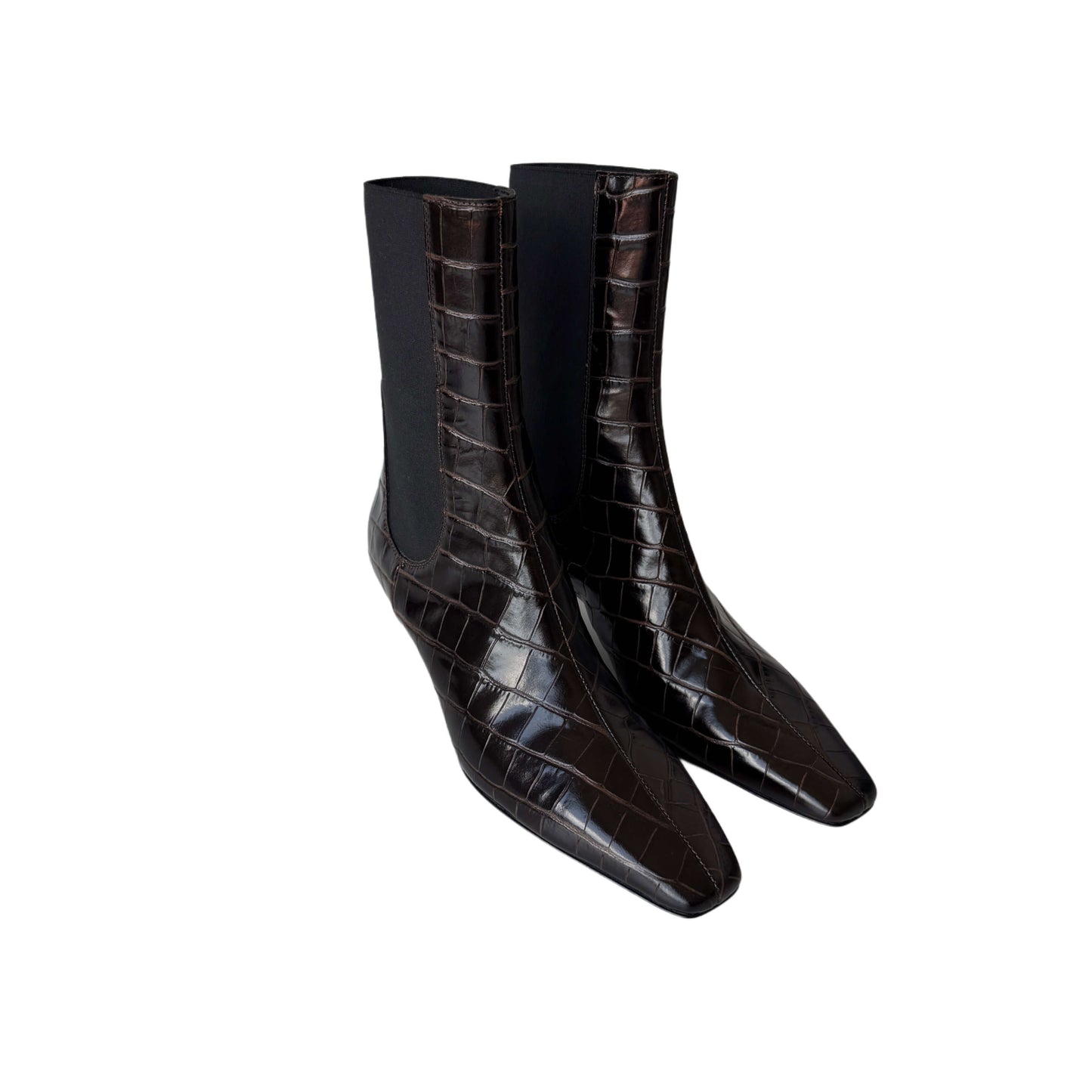 Tôteme Kroko Ankle Boots Braun