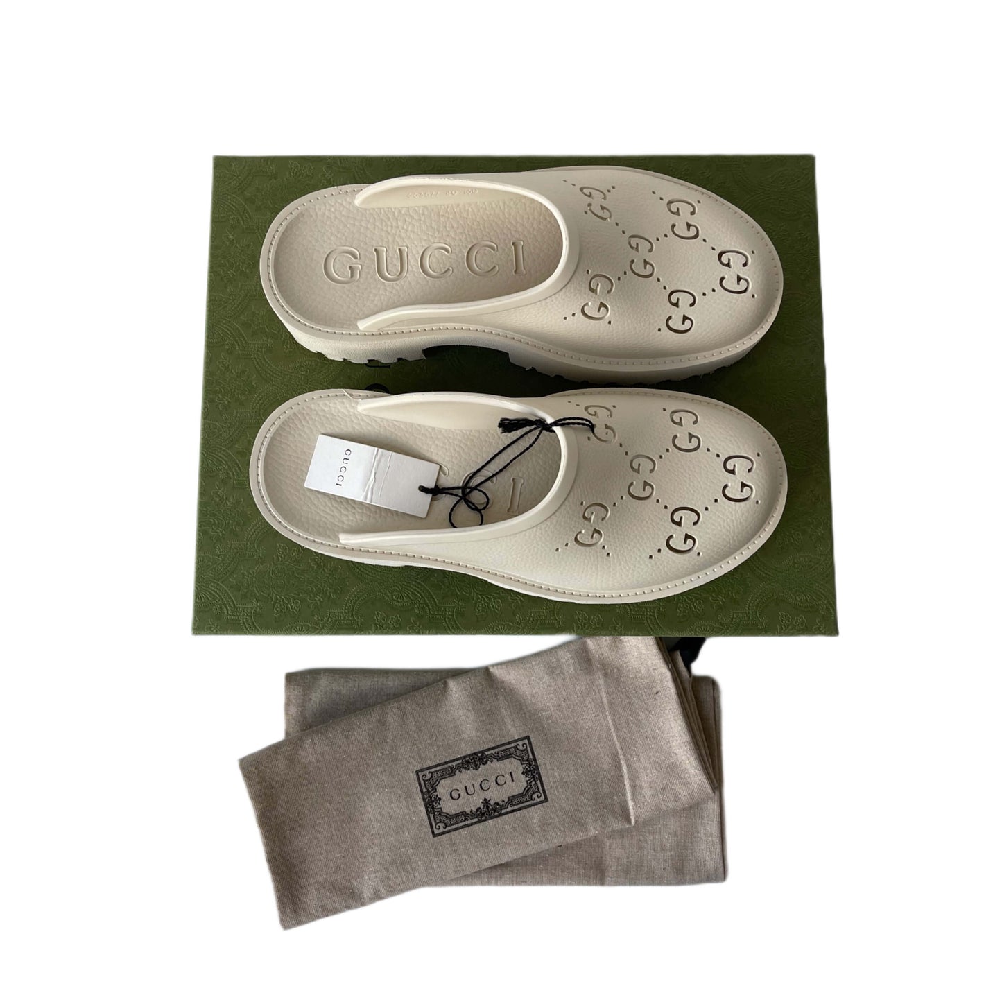 Gucci Platform Sandals in White Rubber