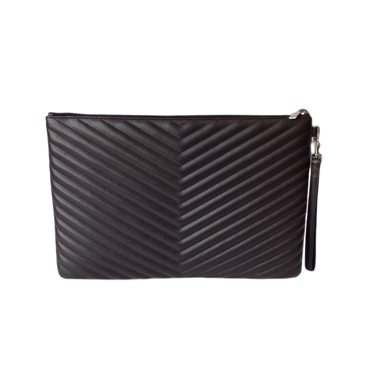 Saint Laurent Cassandre Matelassé Clutch Bordeaux